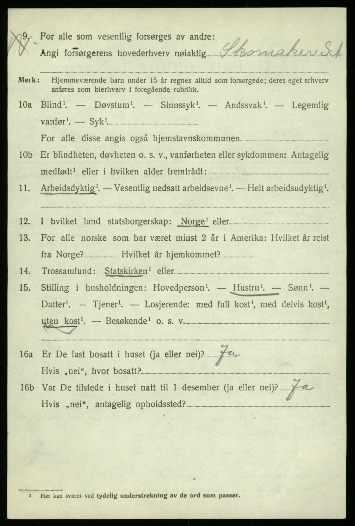 SAB, 1920 census for Kvam, 1920, p. 2502