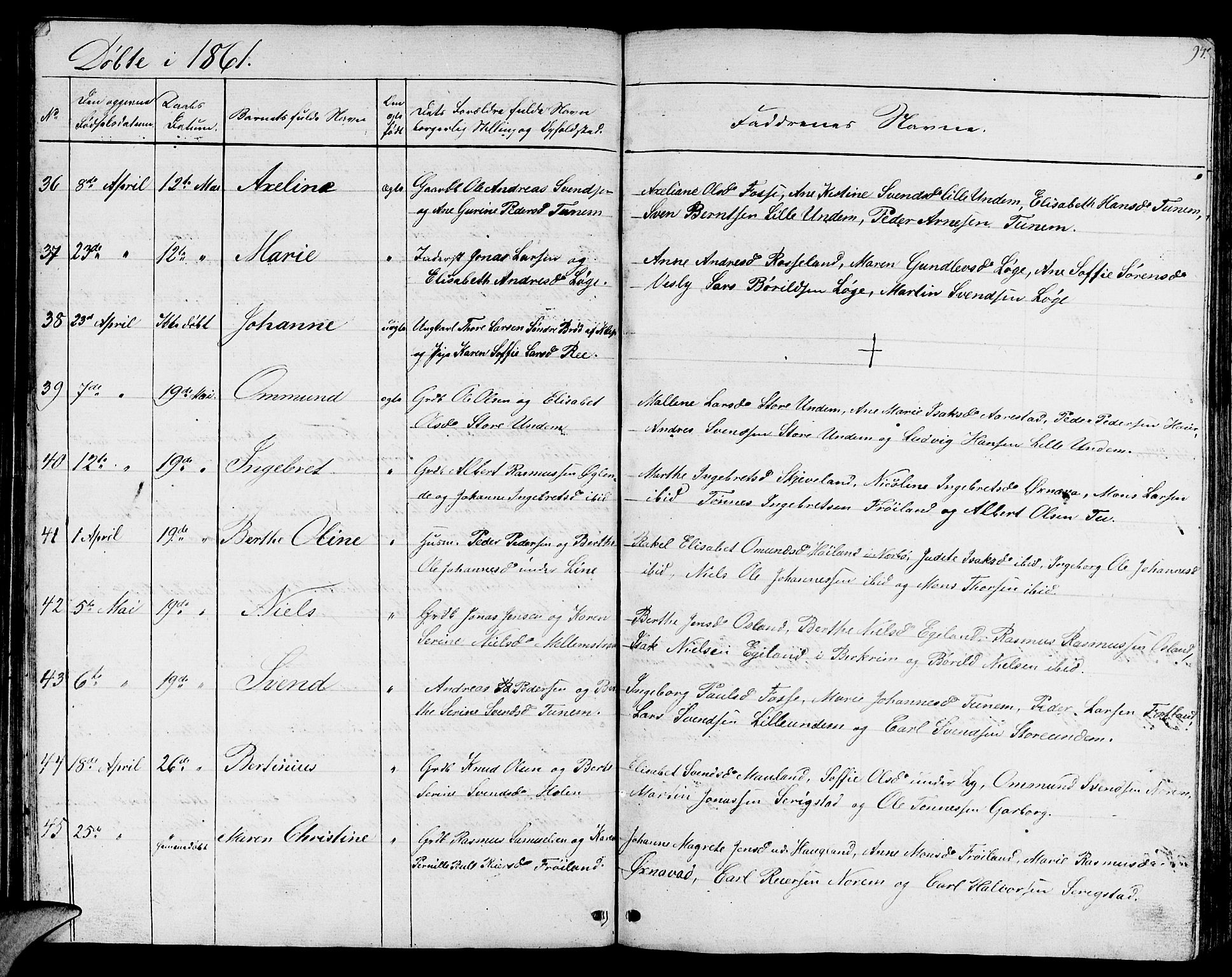 Lye sokneprestkontor, AV/SAST-A-101794/001/30BB/L0002: Parish register (copy) no. B 2, 1852-1867, p. 94