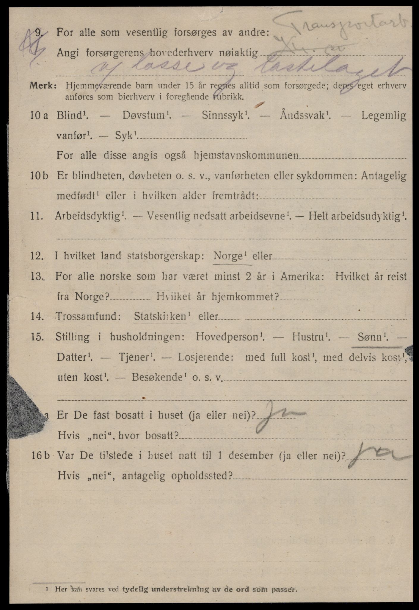 SAT, 1920 census for Kristiansund, 1920, p. 19830