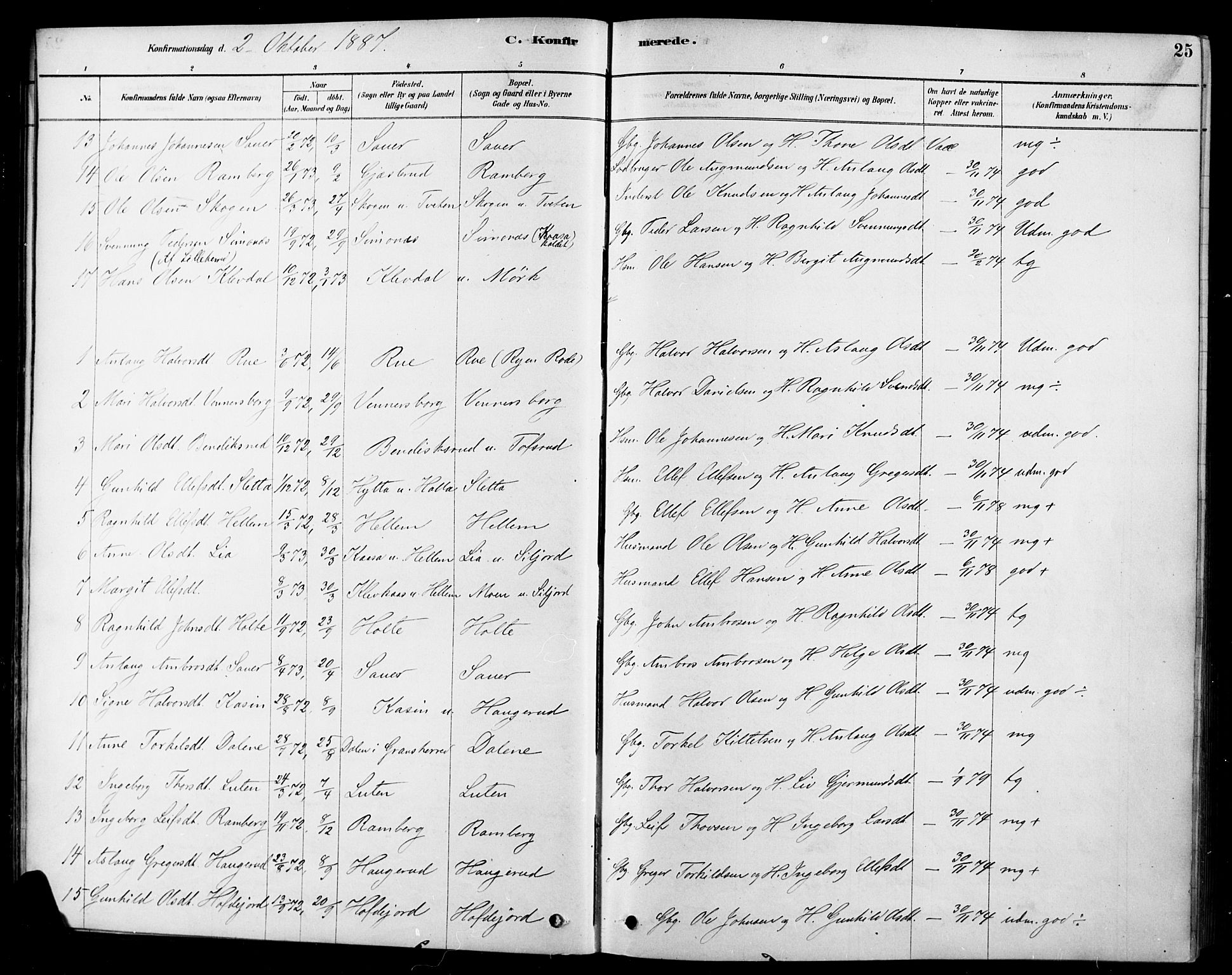 Heddal kirkebøker, SAKO/A-268/F/Fa/L0009: Parish register (official) no. I 9, 1878-1903, p. 25