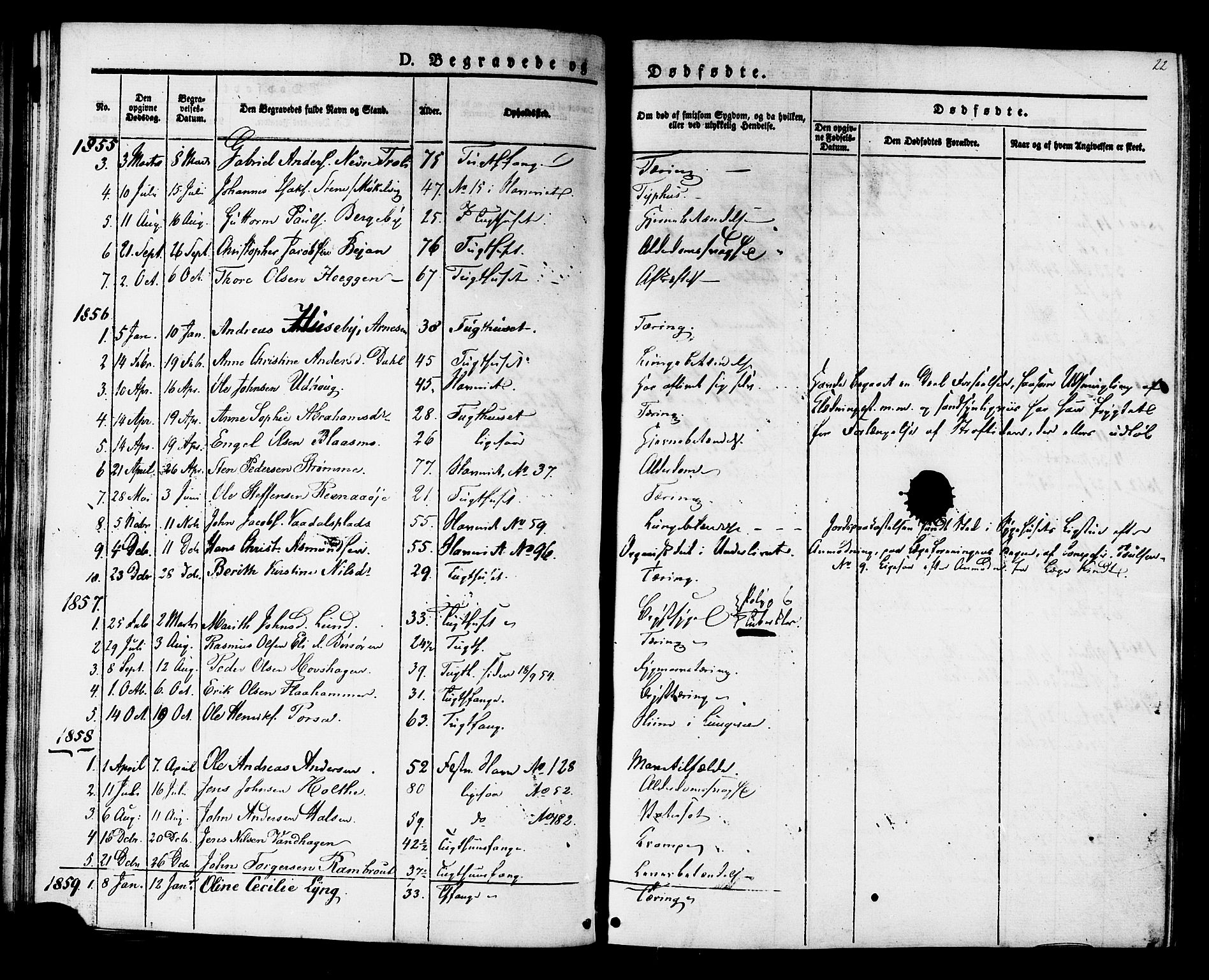 Ministerialprotokoller, klokkerbøker og fødselsregistre - Sør-Trøndelag, SAT/A-1456/624/L0480: Parish register (official) no. 624A01, 1841-1864, p. 22