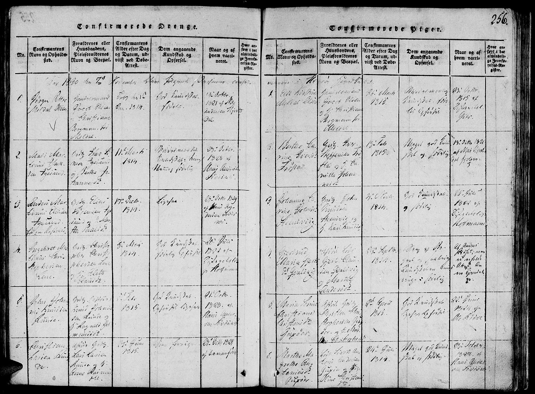 Ministerialprotokoller, klokkerbøker og fødselsregistre - Møre og Romsdal, AV/SAT-A-1454/507/L0069: Parish register (official) no. 507A04, 1816-1841, p. 256