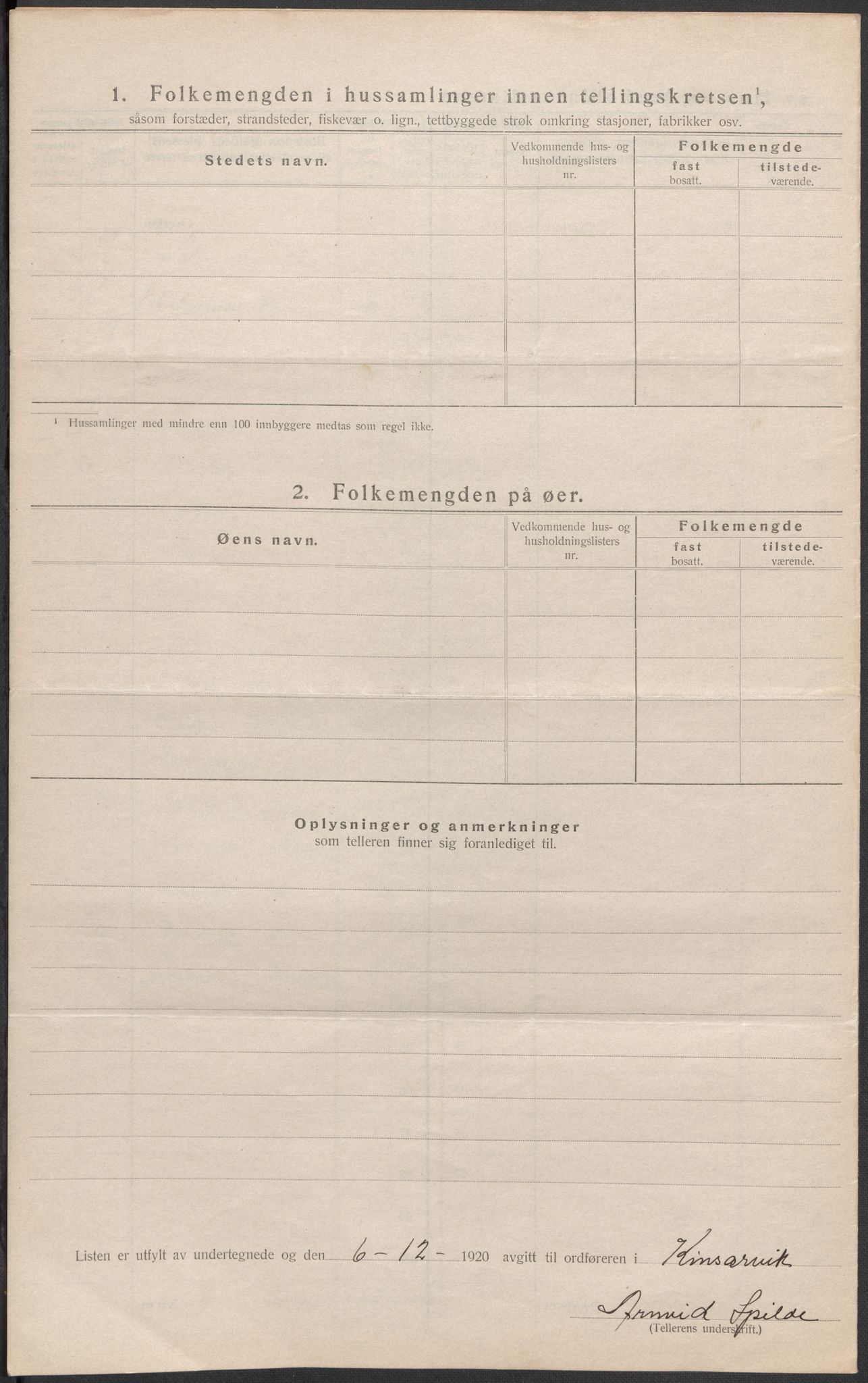 SAB, 1920 census for Kinsarvik, 1920, p. 16