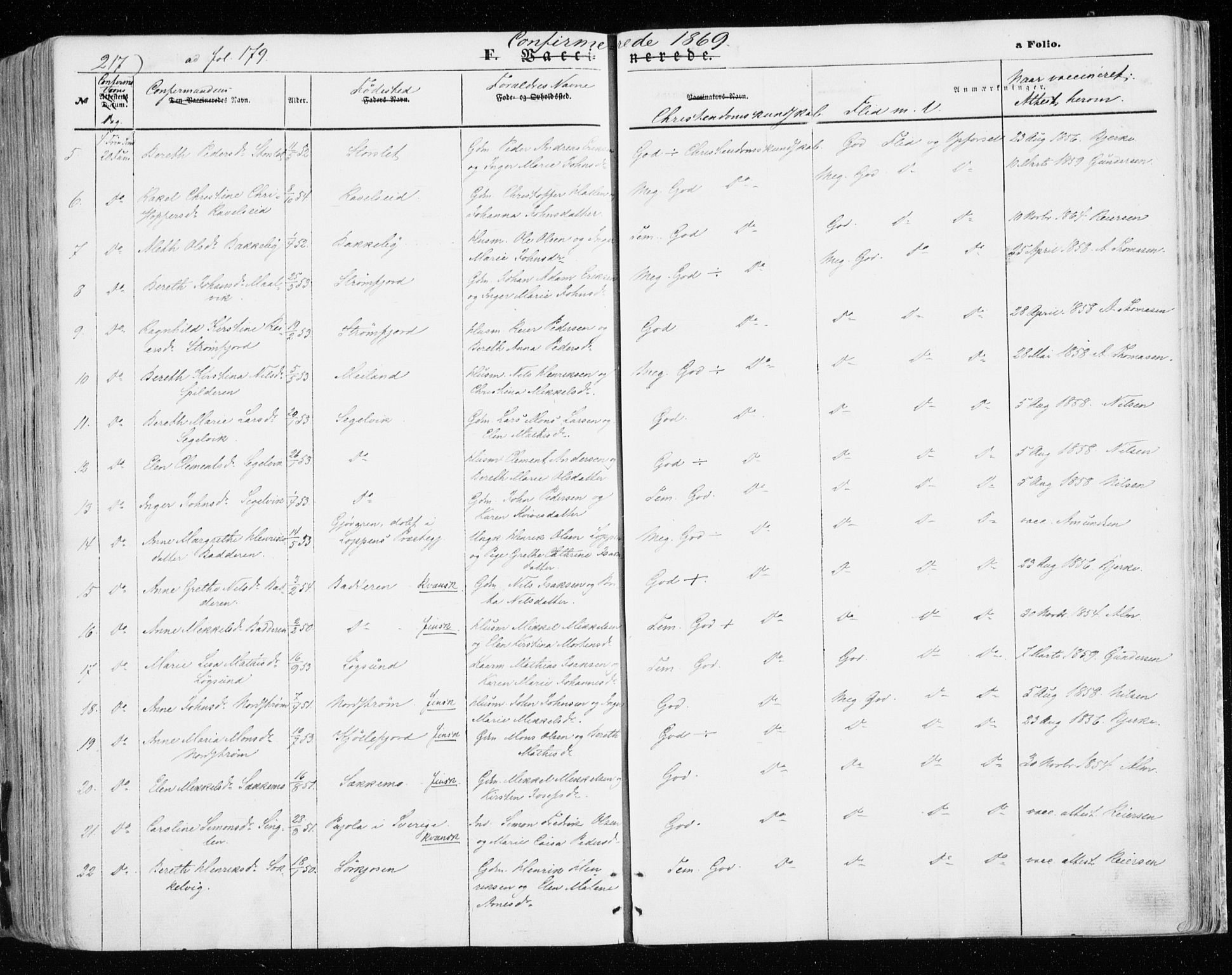 Skjervøy sokneprestkontor, SATØ/S-1300/H/Ha/Haa/L0007kirke: Parish register (official) no. 7, 1860-1870, p. 217