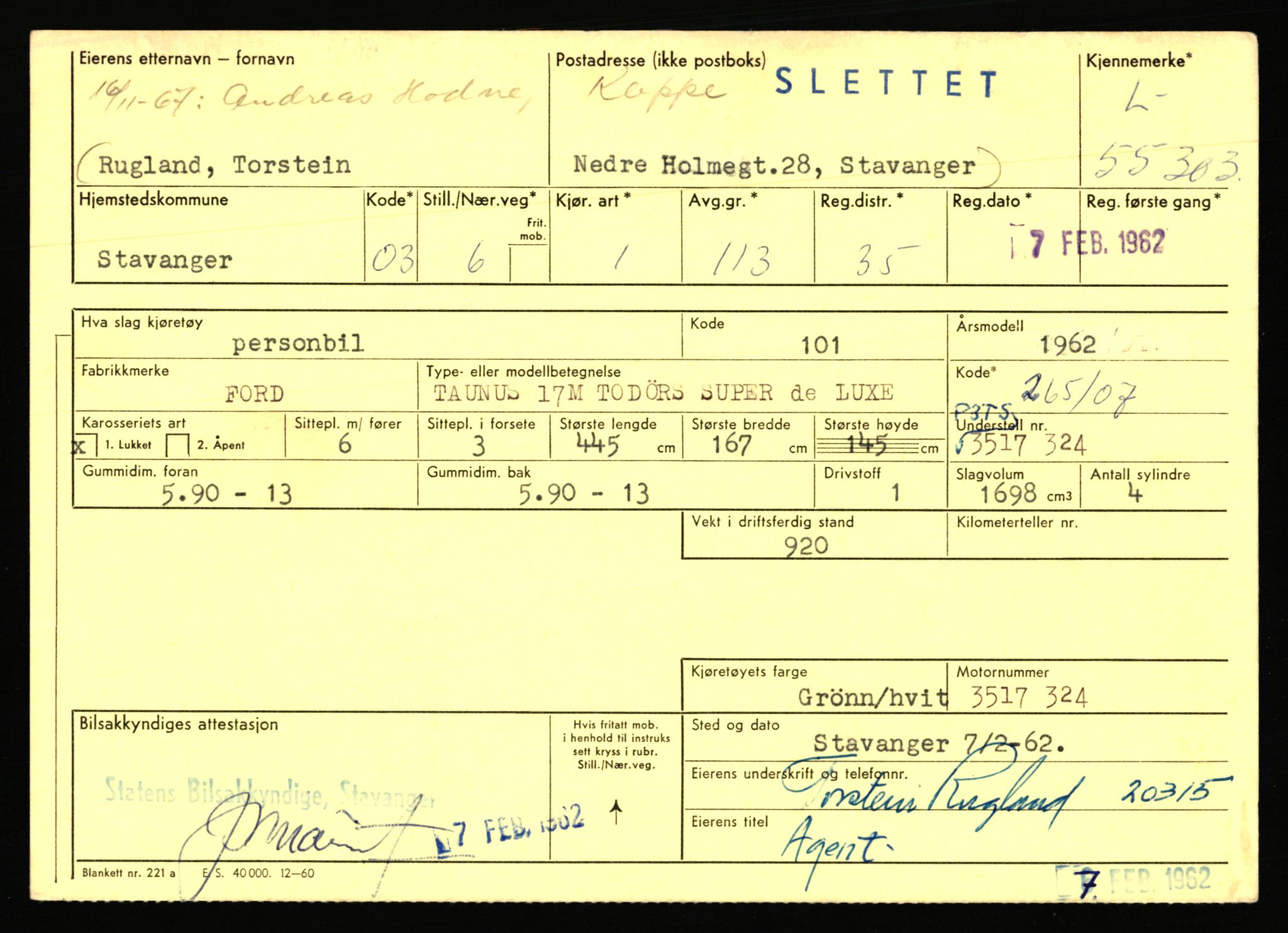 Stavanger trafikkstasjon, SAST/A-101942/0/F/L0054: L-54200 - L-55699, 1930-1971, p. 2235