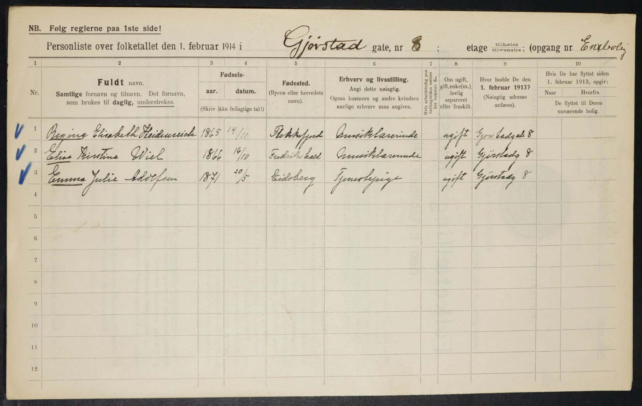 OBA, Municipal Census 1914 for Kristiania, 1914, p. 29493