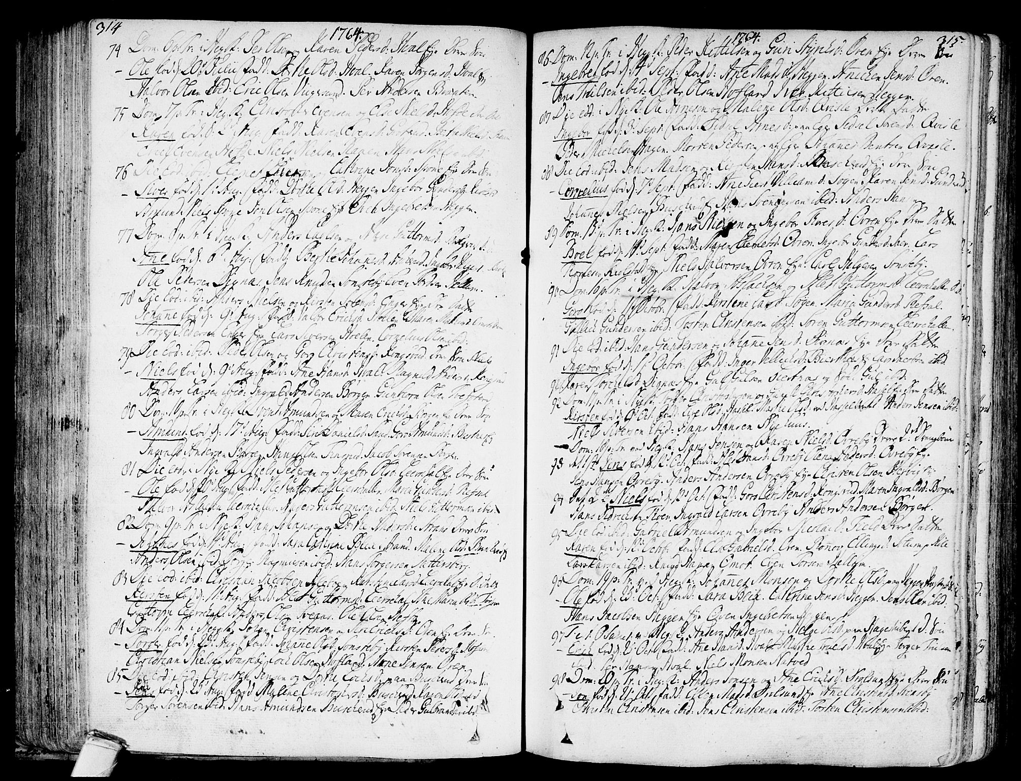 Modum kirkebøker, AV/SAKO-A-234/F/Fa/L0002: Parish register (official) no. 2, 1741-1782, p. 314-315