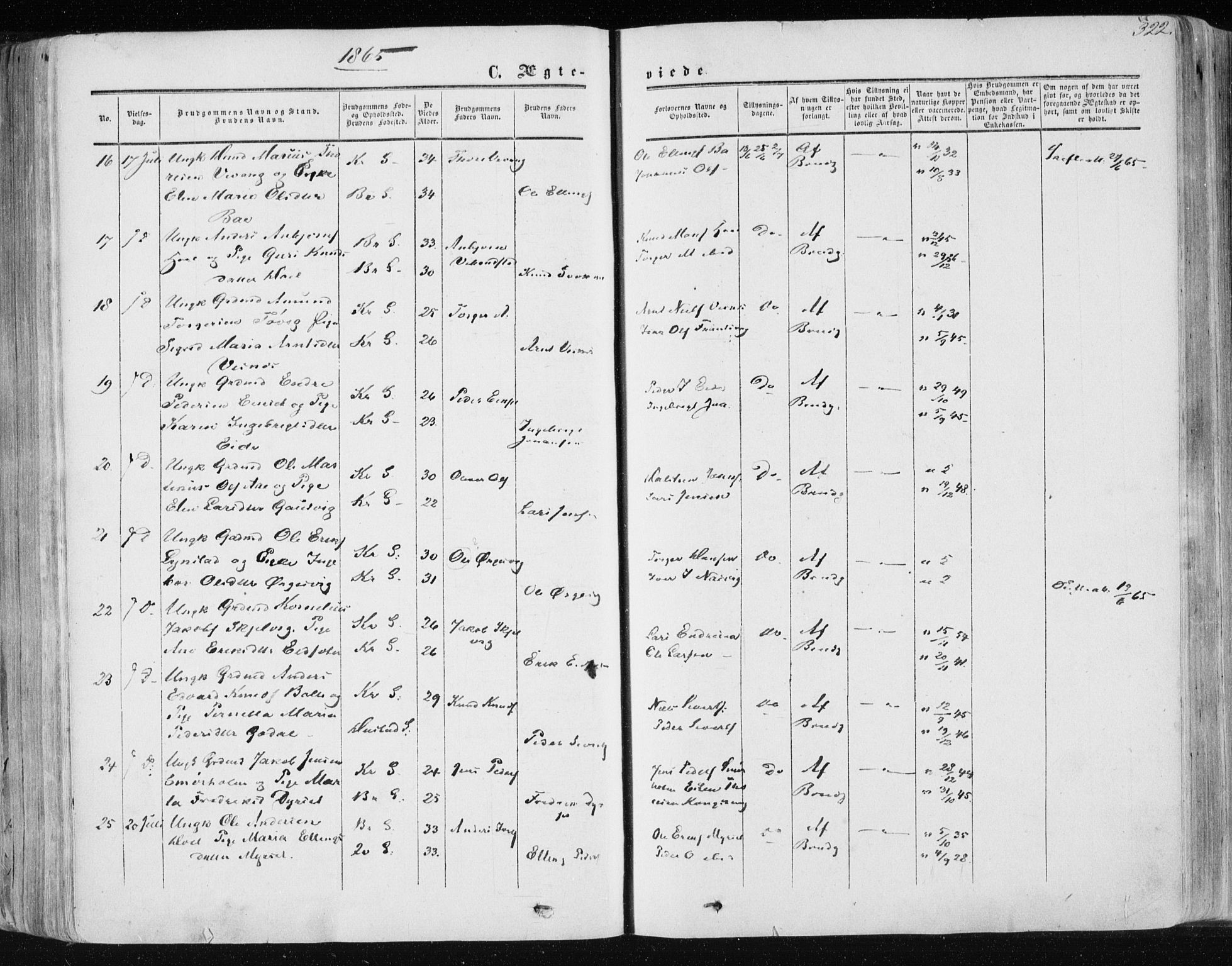 Ministerialprotokoller, klokkerbøker og fødselsregistre - Møre og Romsdal, AV/SAT-A-1454/568/L0804: Parish register (official) no. 568A11, 1854-1868, p. 322