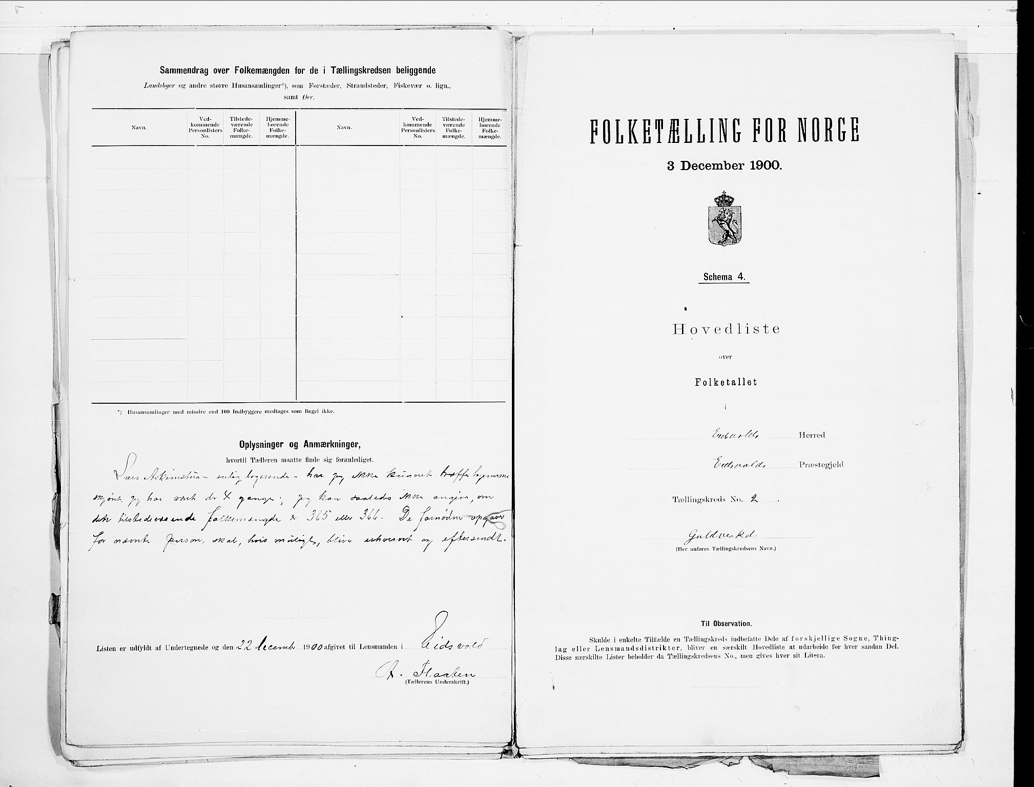 SAO, 1900 census for Eidsvoll, 1900, p. 39