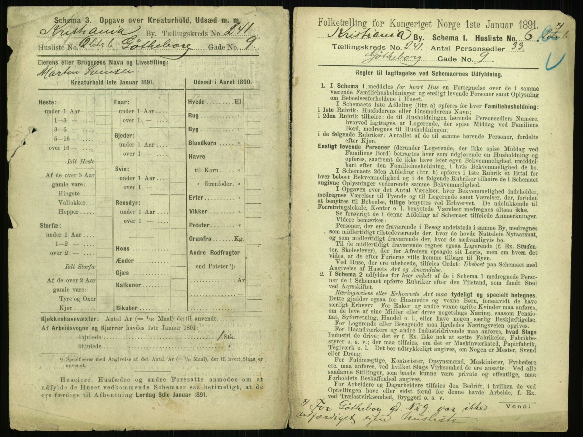 RA, 1891 census for 0301 Kristiania, 1891, p. 141581