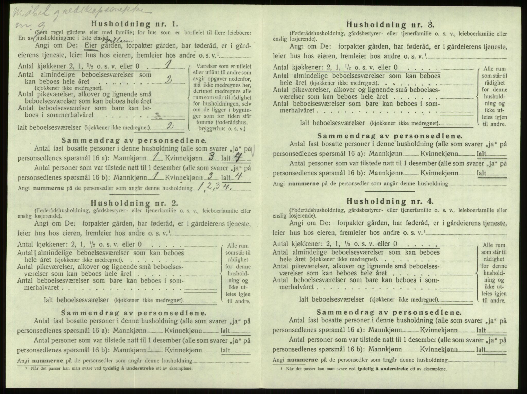 SAB, 1920 census for Eid, 1920, p. 1005