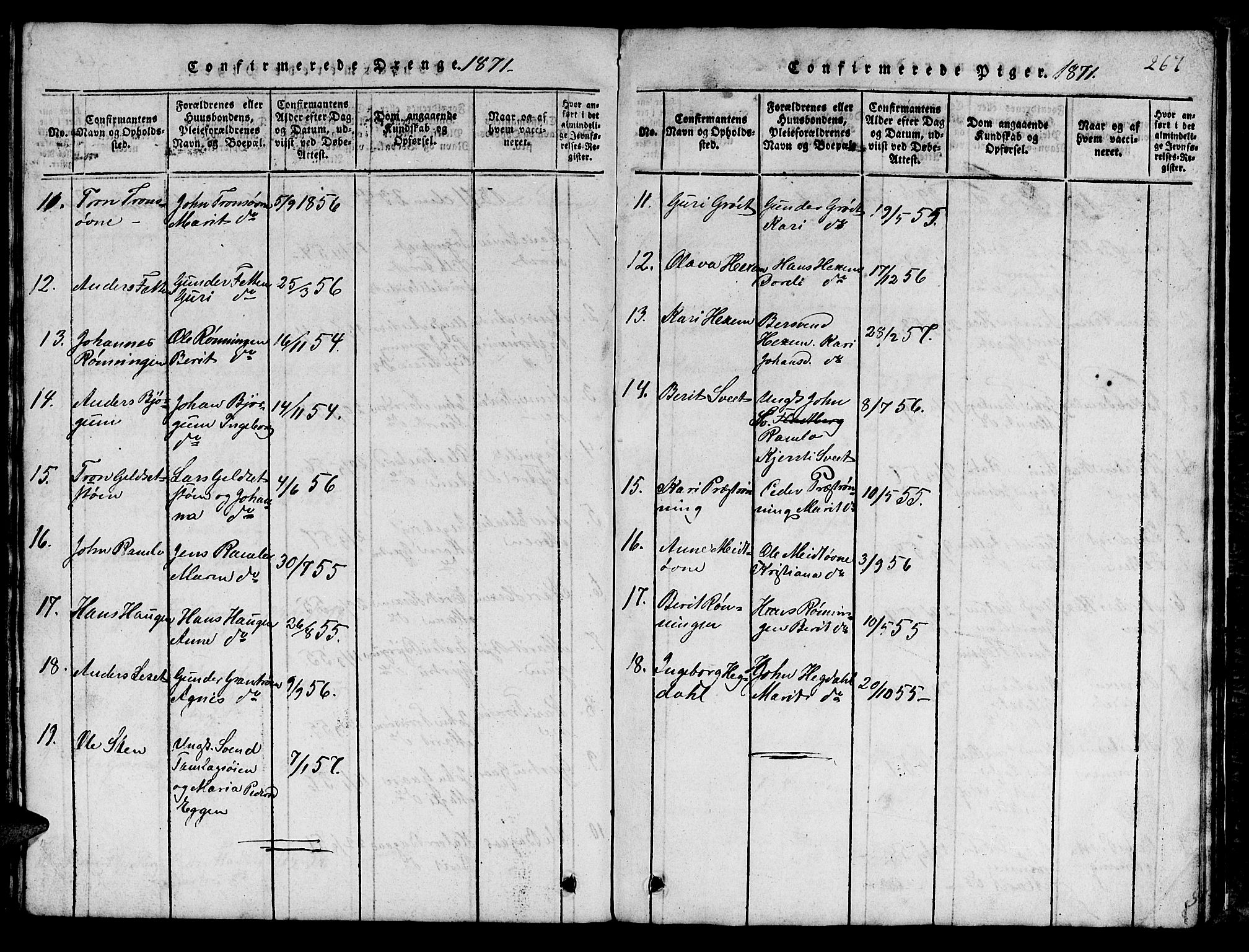 Ministerialprotokoller, klokkerbøker og fødselsregistre - Sør-Trøndelag, SAT/A-1456/685/L0976: Parish register (copy) no. 685C01, 1817-1878, p. 267