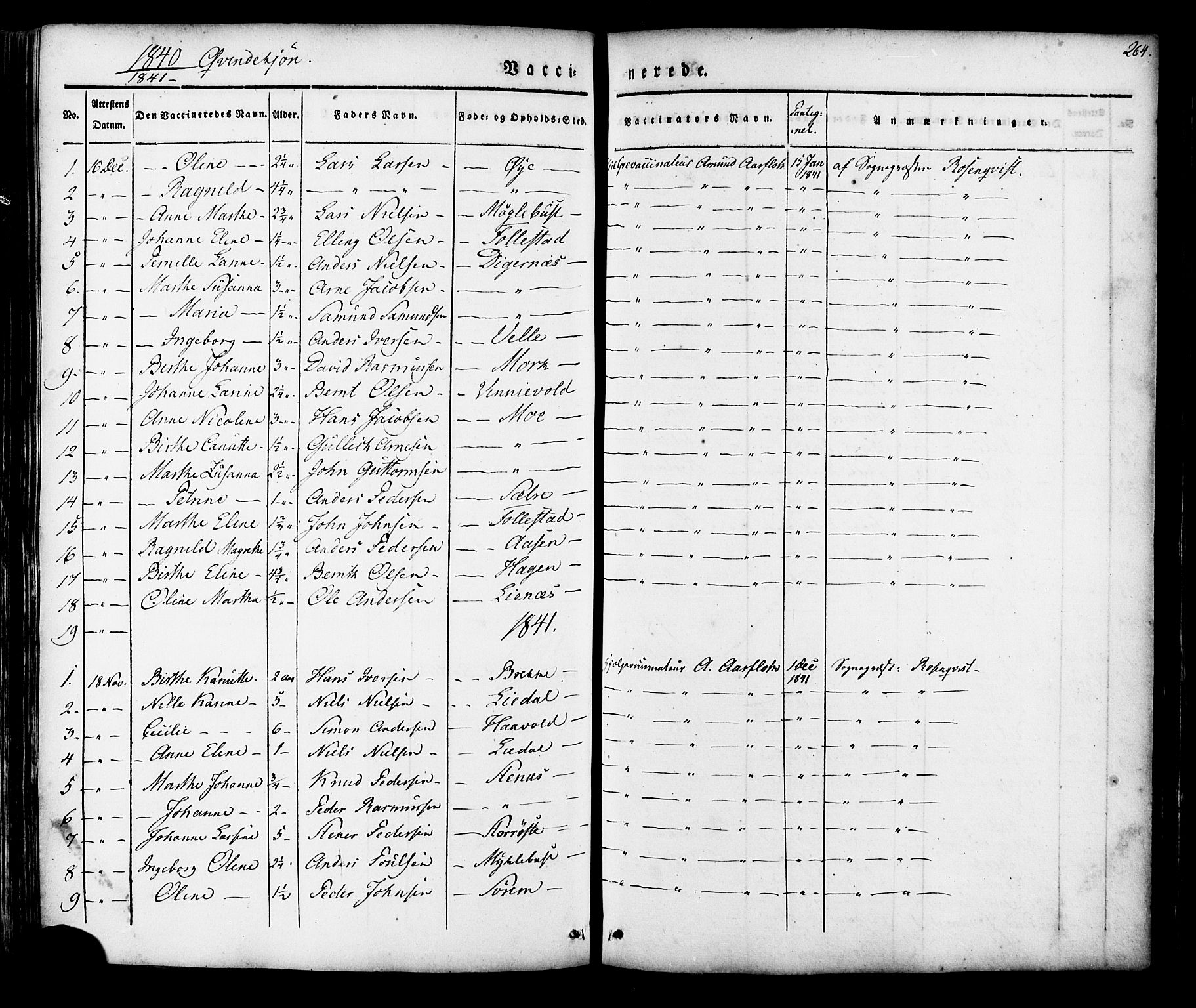 Ministerialprotokoller, klokkerbøker og fødselsregistre - Møre og Romsdal, AV/SAT-A-1454/513/L0174: Parish register (official) no. 513A01, 1831-1855, p. 264