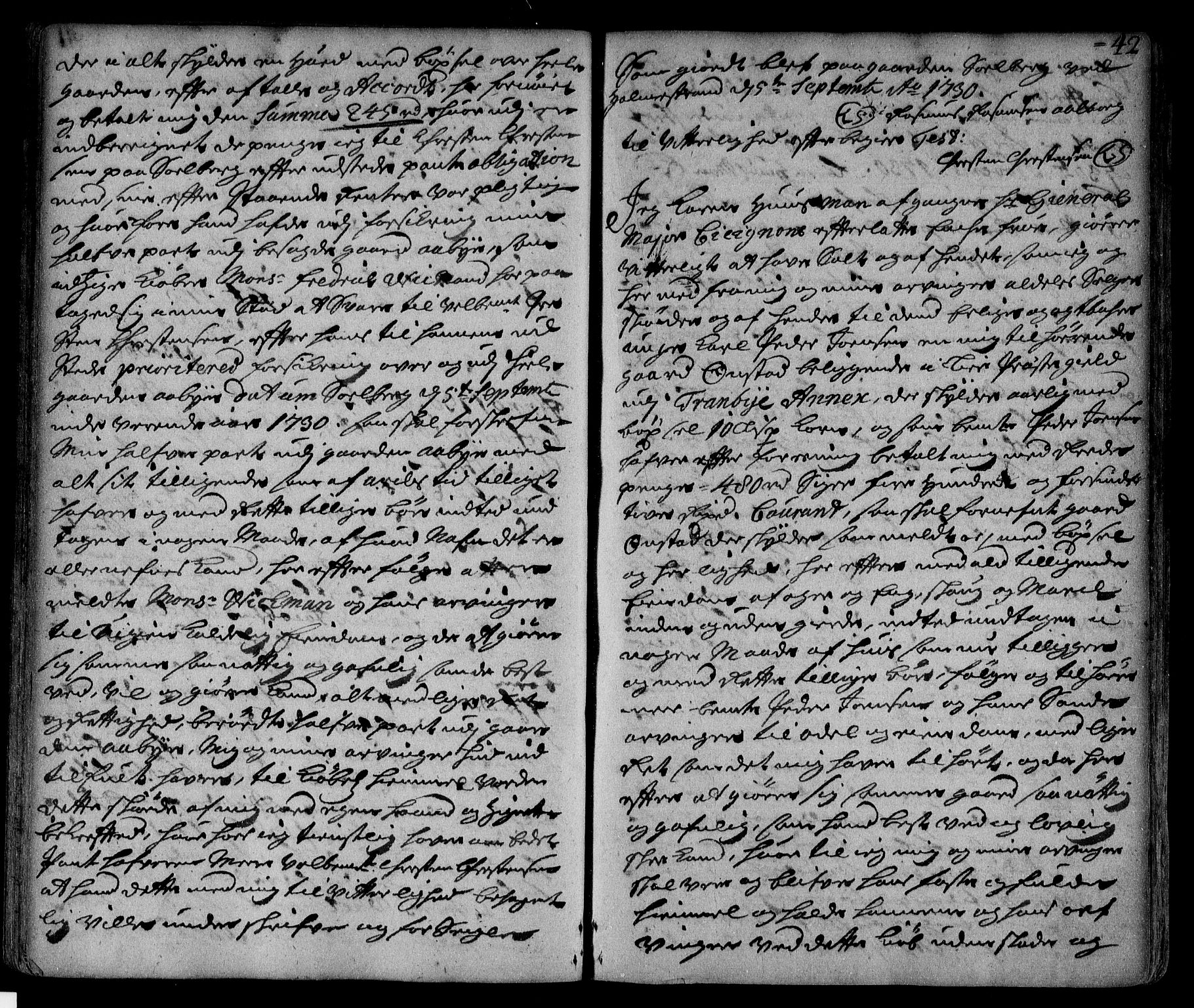 Lier, Røyken og Hurum sorenskriveri, AV/SAKO-A-89/G/Ga/Gaa/L0002: Mortgage book no. II, 1725-1755, p. 42