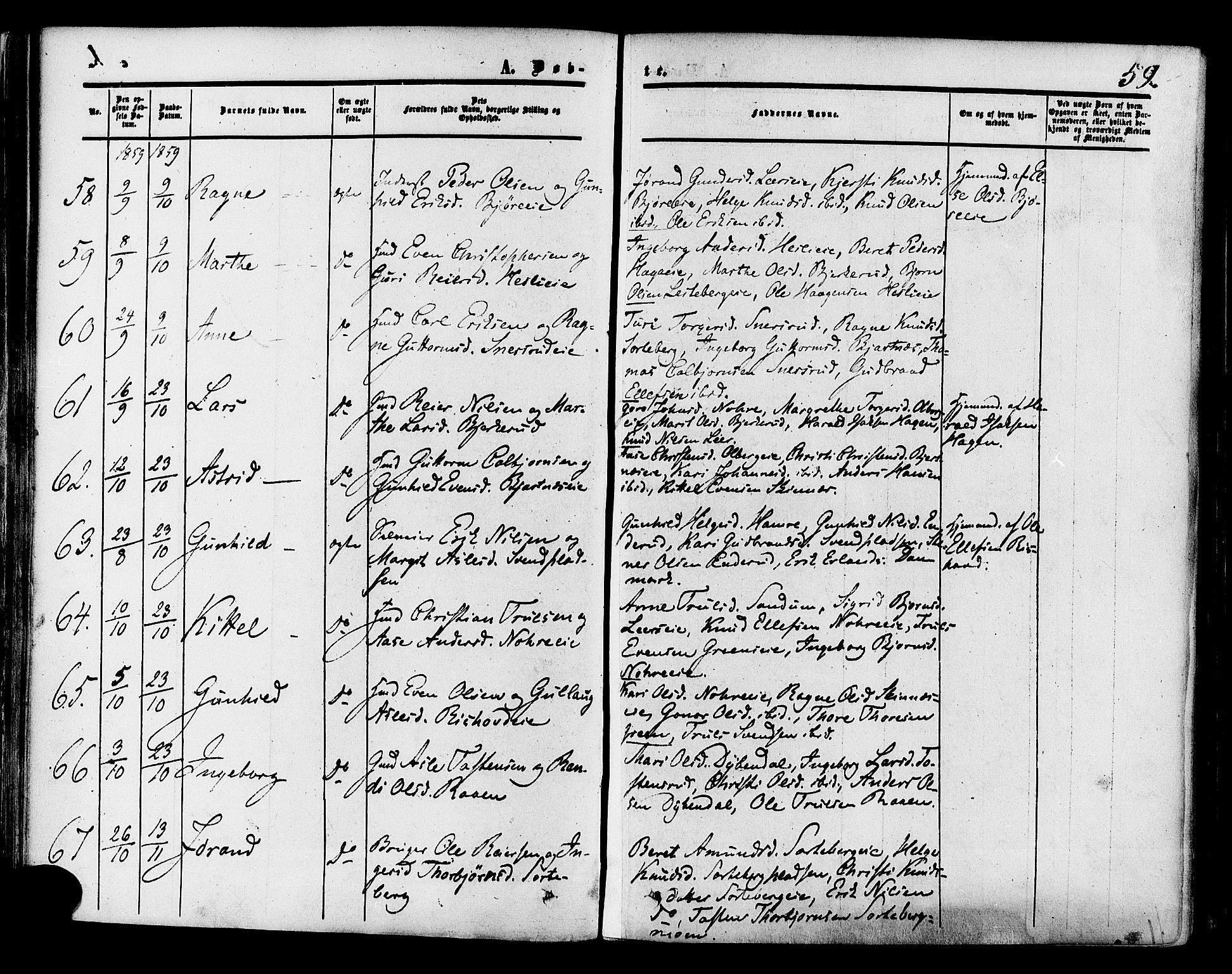 Krødsherad kirkebøker, AV/SAKO-A-19/F/Fa/L0003: Parish register (official) no. 3, 1851-1872, p. 59