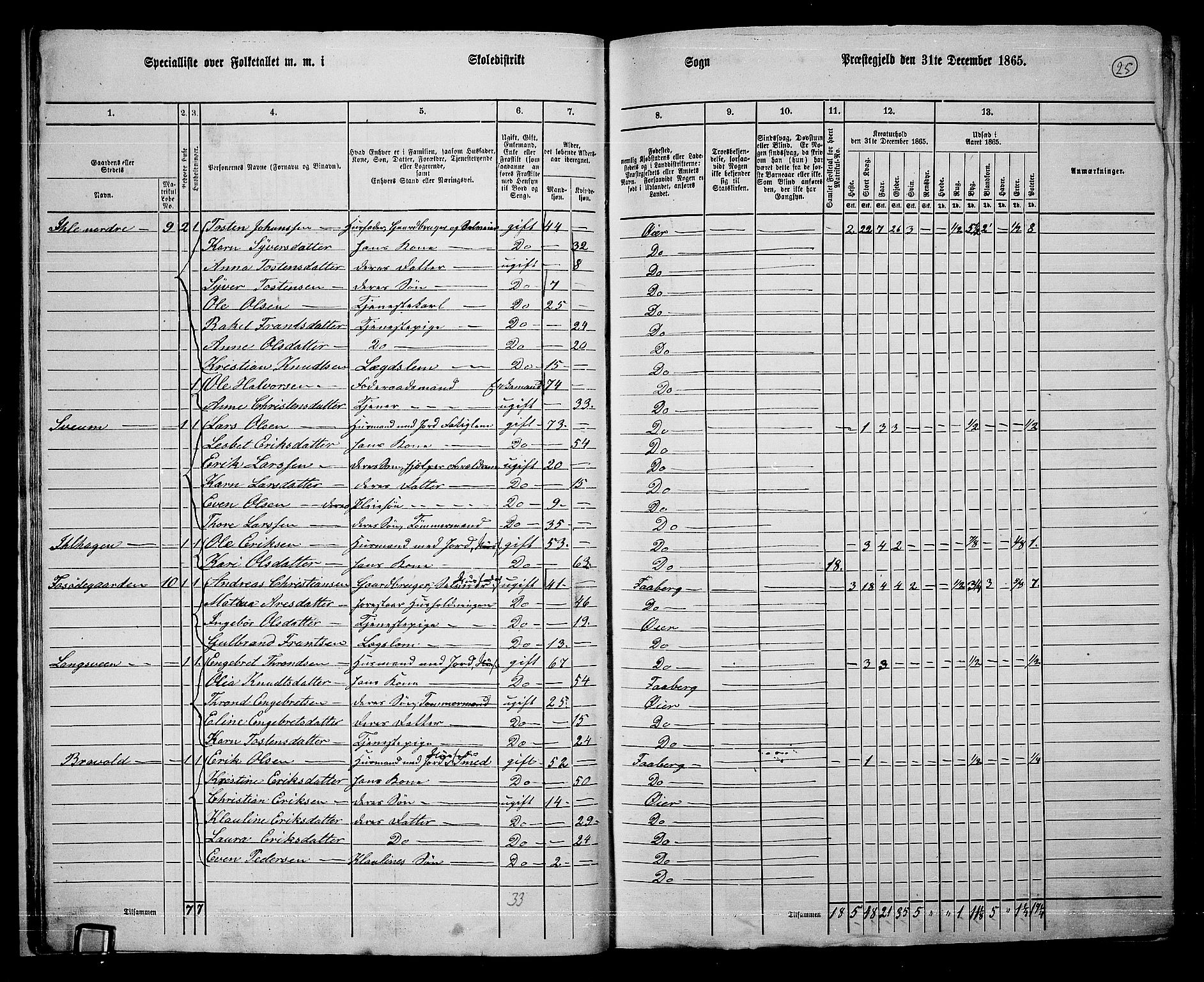 RA, 1865 census for Øyer, 1865, p. 22