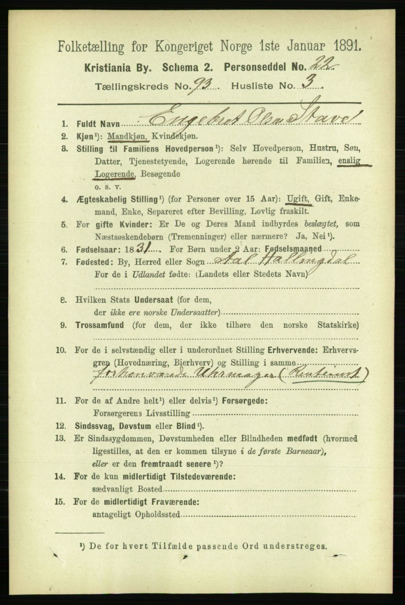 RA, 1891 census for 0301 Kristiania, 1891, p. 45578