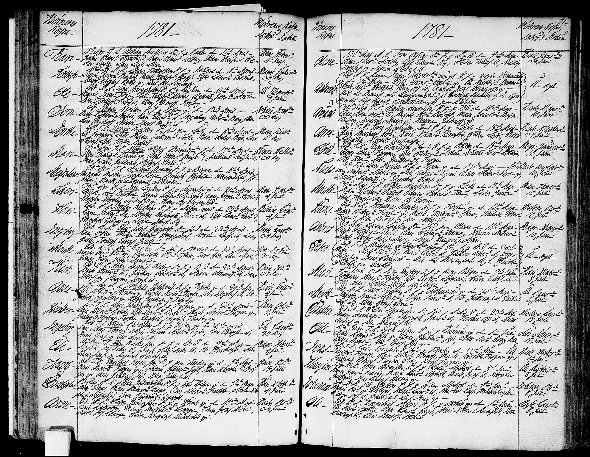 Asker prestekontor Kirkebøker, SAO/A-10256a/F/Fa/L0003: Parish register (official) no. I 3, 1767-1807, p. 71