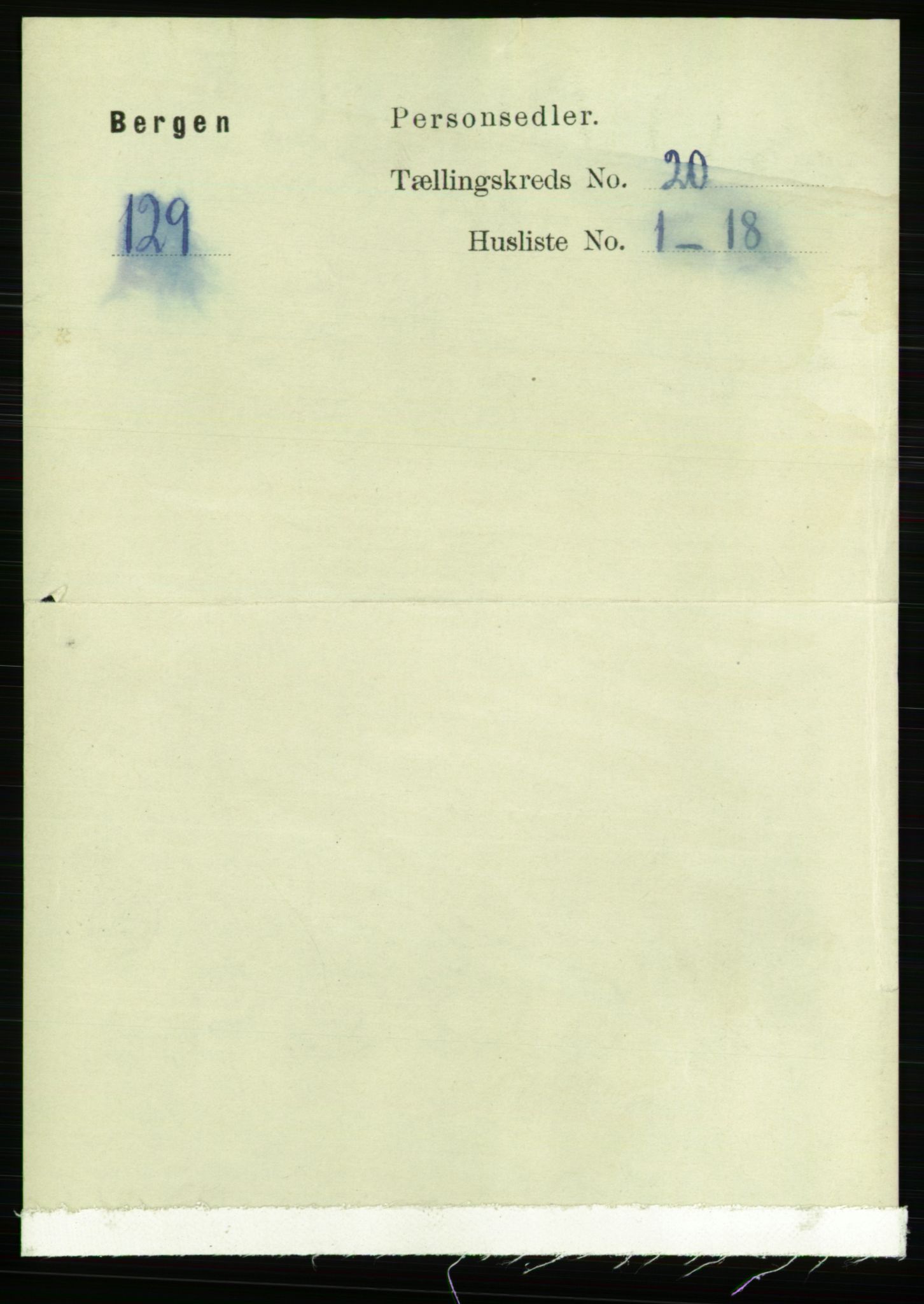 RA, 1891 Census for 1301 Bergen, 1891, p. 27998