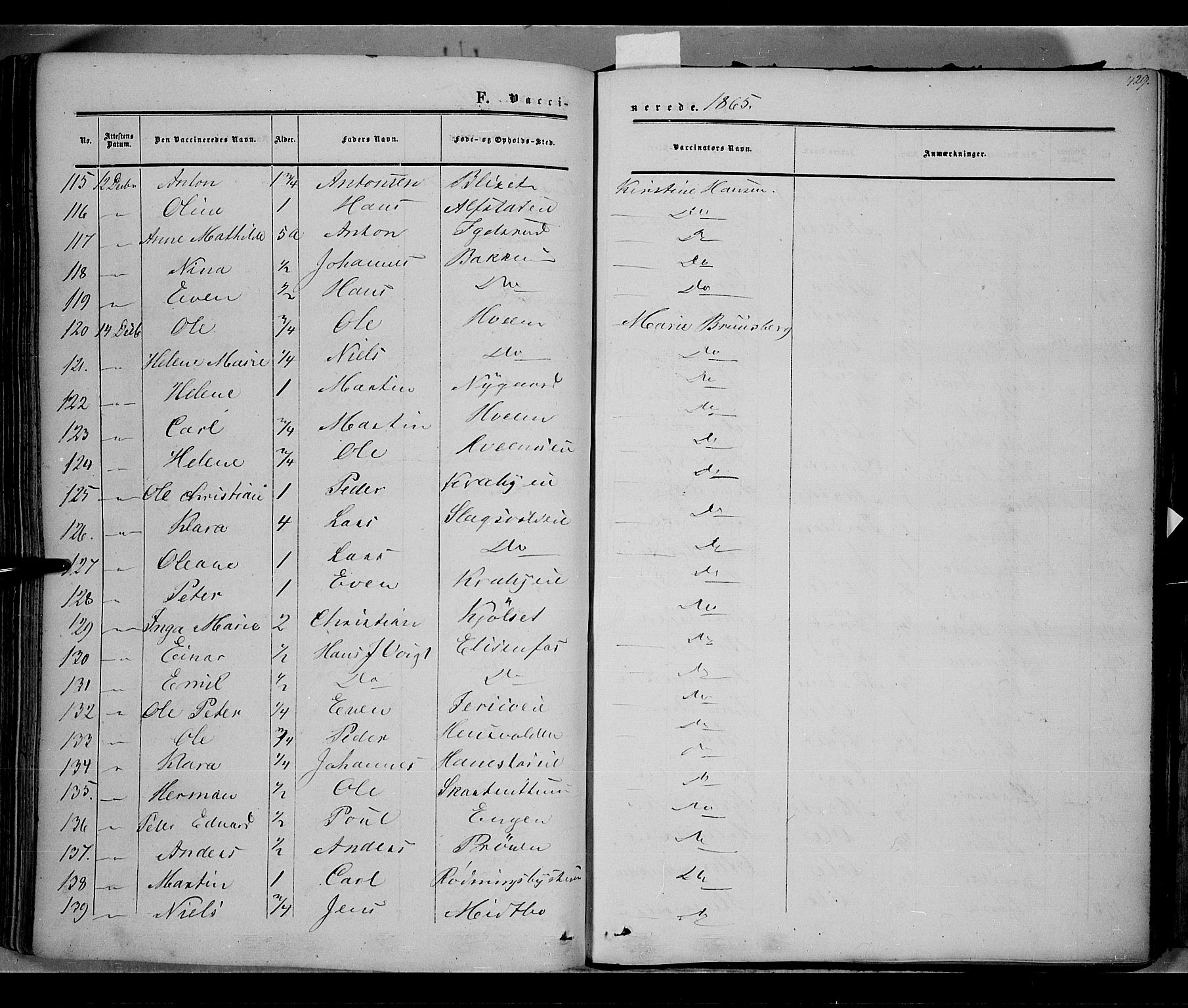 Østre Toten prestekontor, AV/SAH-PREST-104/H/Ha/Haa/L0004: Parish register (official) no. 4, 1857-1865, p. 429