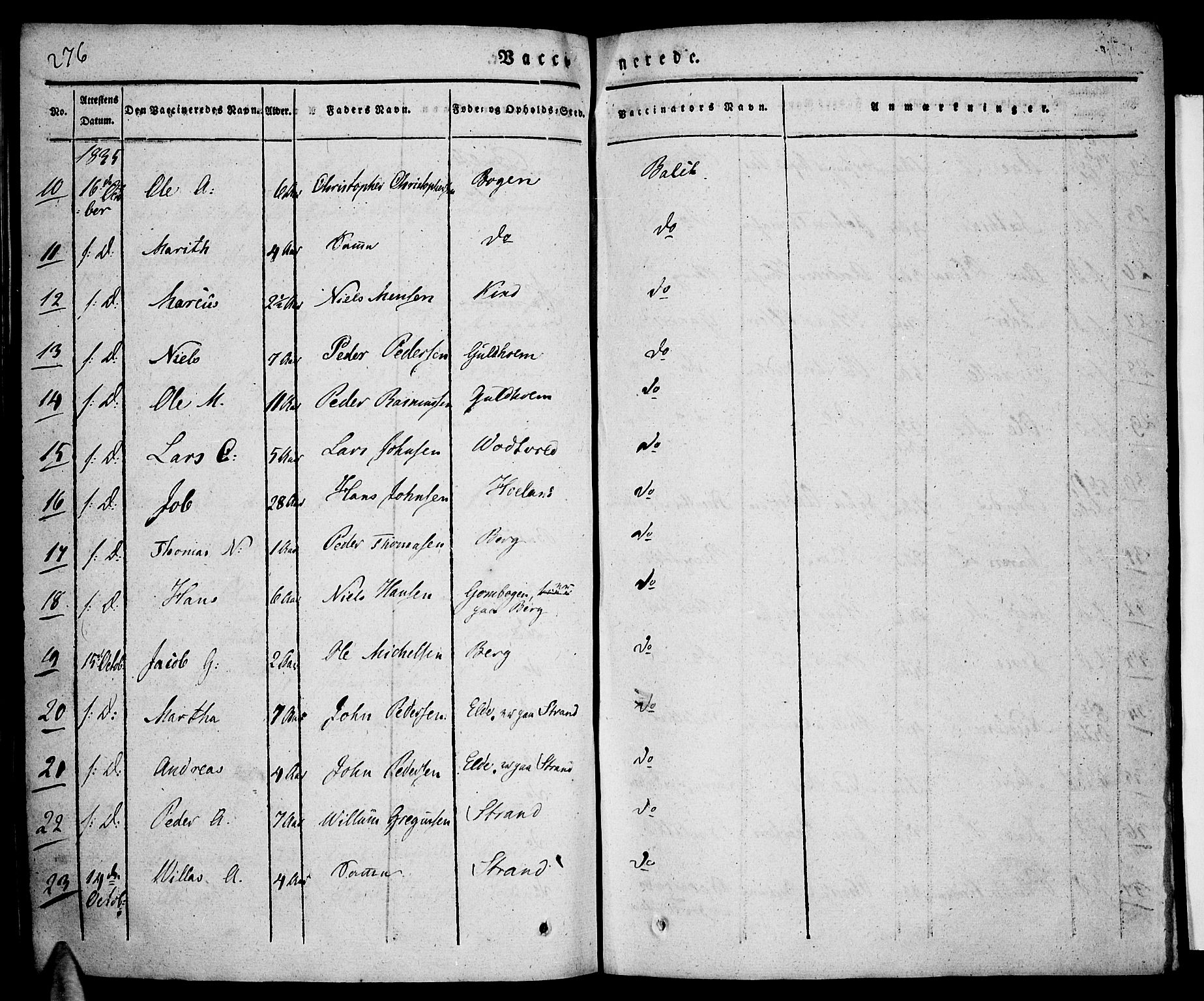 Kvæfjord sokneprestkontor, AV/SATØ-S-1323/G/Ga/Gaa/L0003kirke: Parish register (official) no. 3, 1830-1857, p. 276