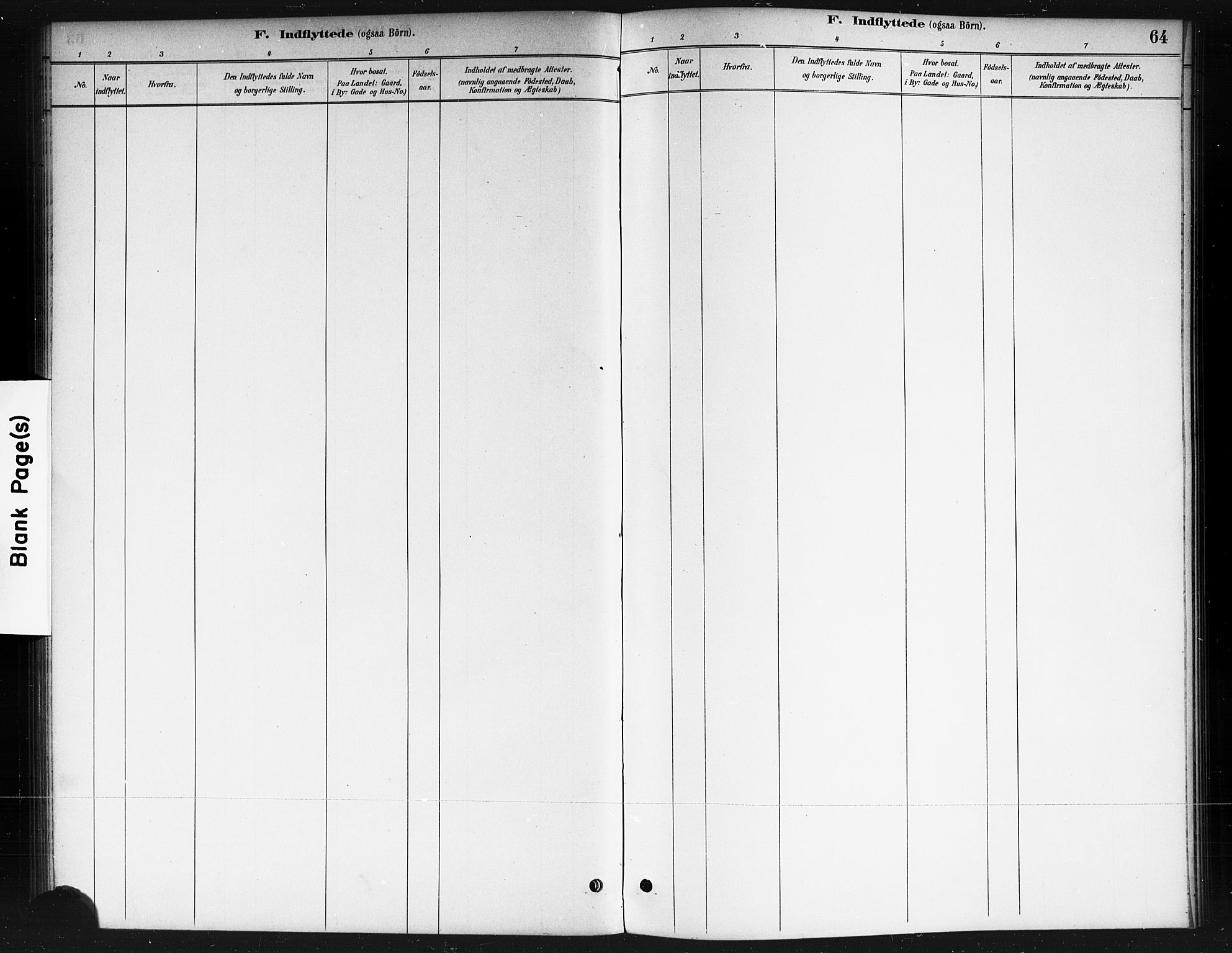 Ås prestekontor Kirkebøker, AV/SAO-A-10894/F/Fc/L0001: Parish register (official) no. III 1, 1881-1891, p. 64