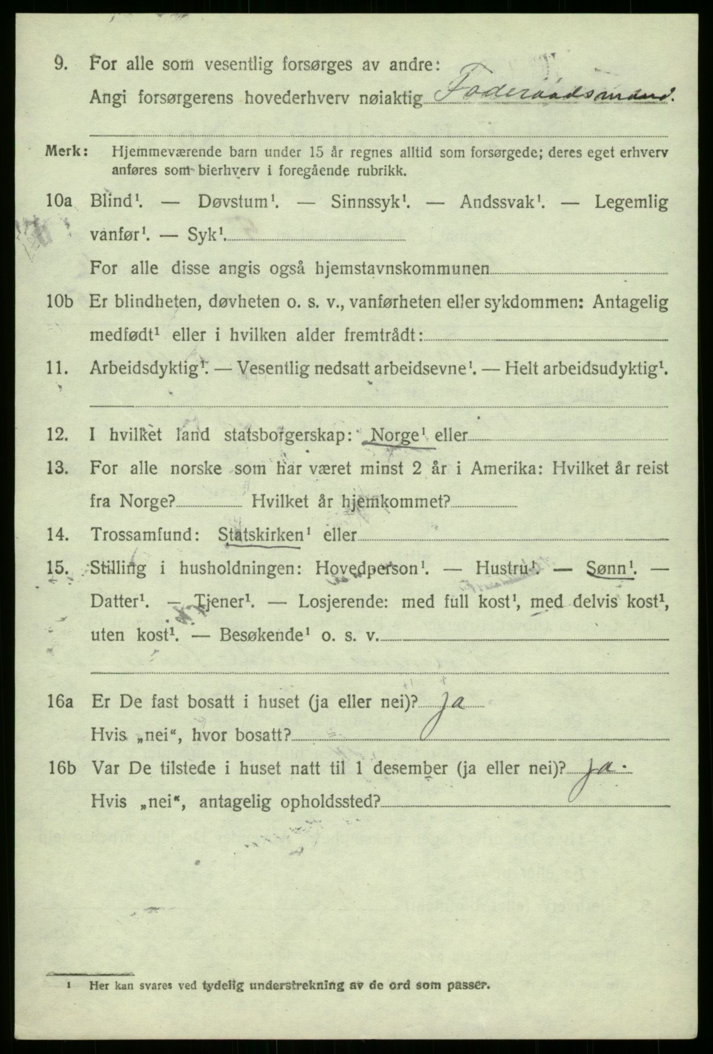 SAB, 1920 census for Manger, 1920, p. 6539