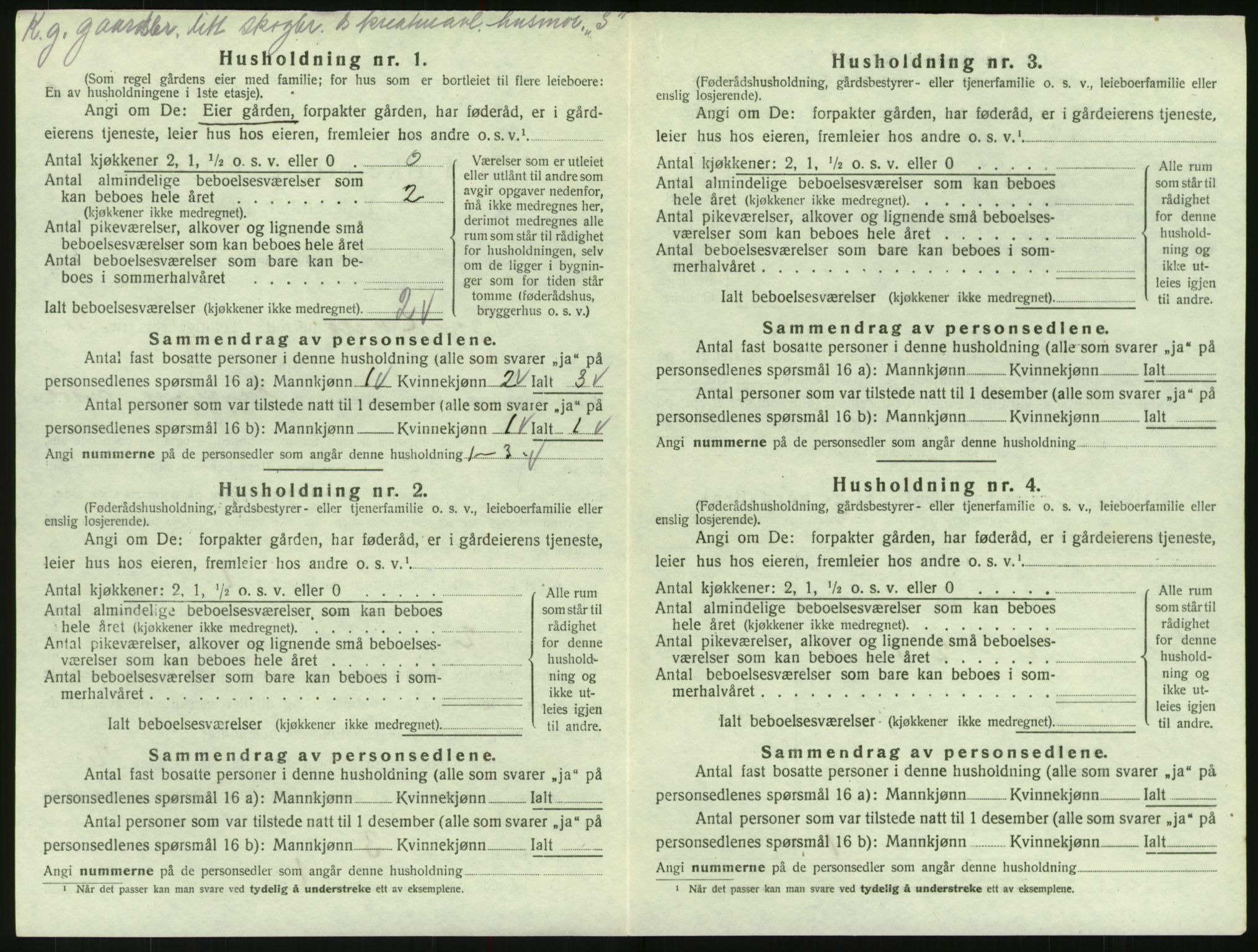 SAK, 1920 census for Bygland, 1920, p. 162