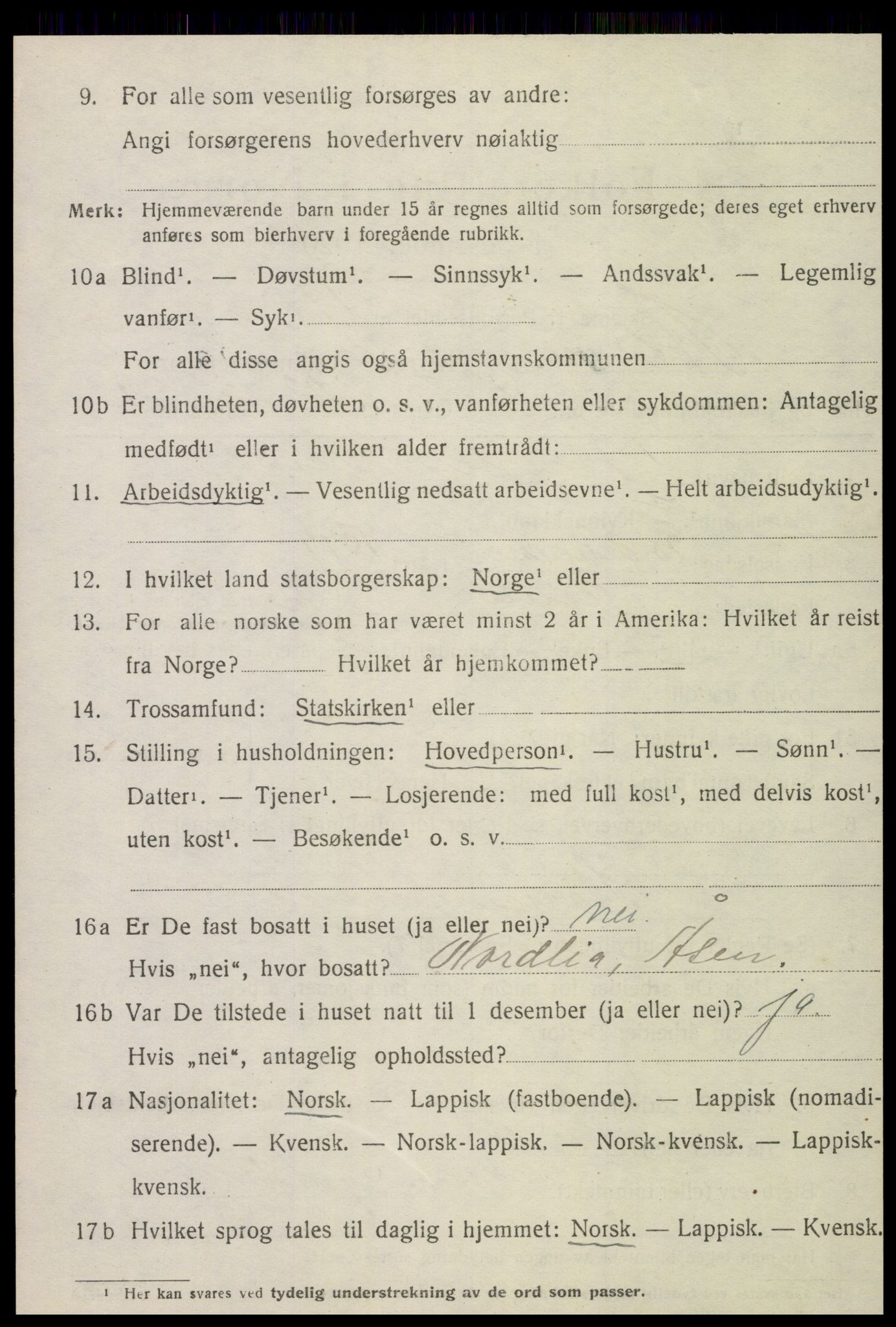 SAT, 1920 census for Åsen, 1920, p. 2061