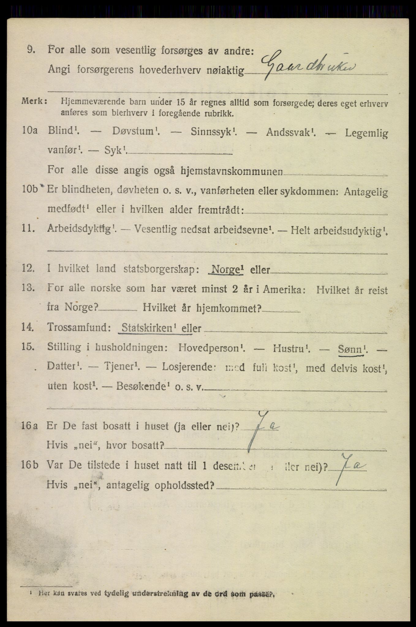 SAH, 1920 census for Fåberg, 1920, p. 13875