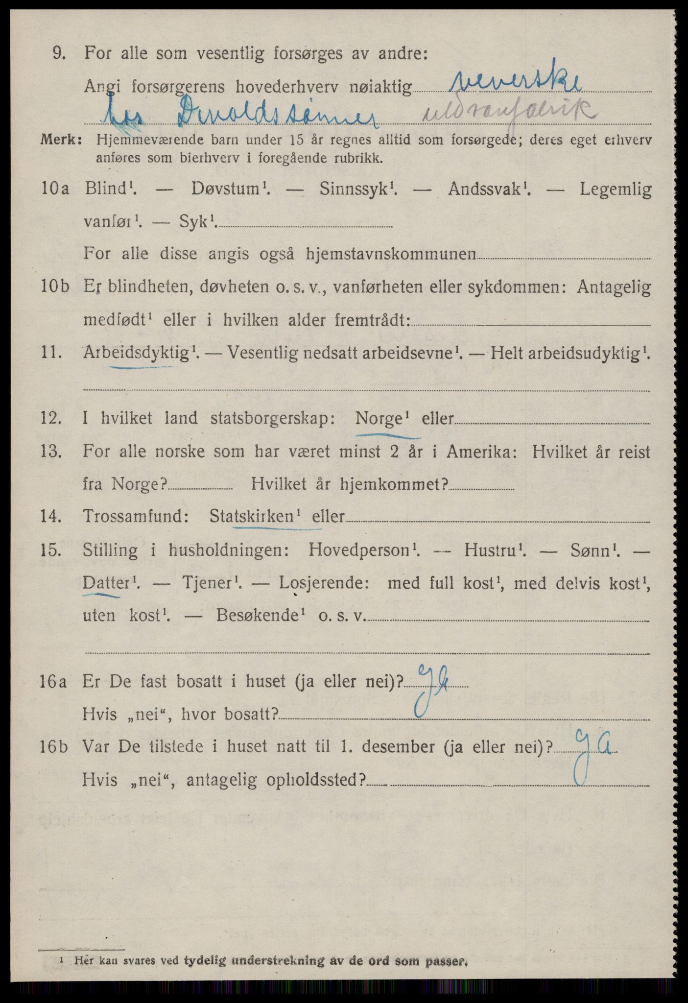 SAT, 1920 census for Borgund, 1920, p. 16323