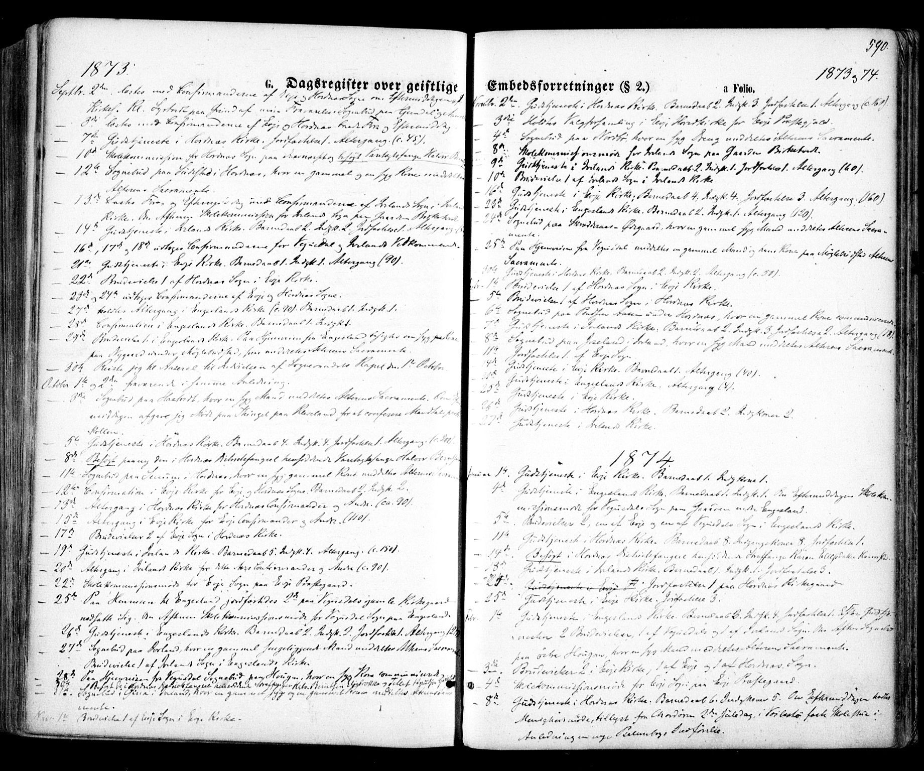 Evje sokneprestkontor, SAK/1111-0008/F/Fa/Faa/L0006: Parish register (official) no. A 6, 1866-1884, p. 590