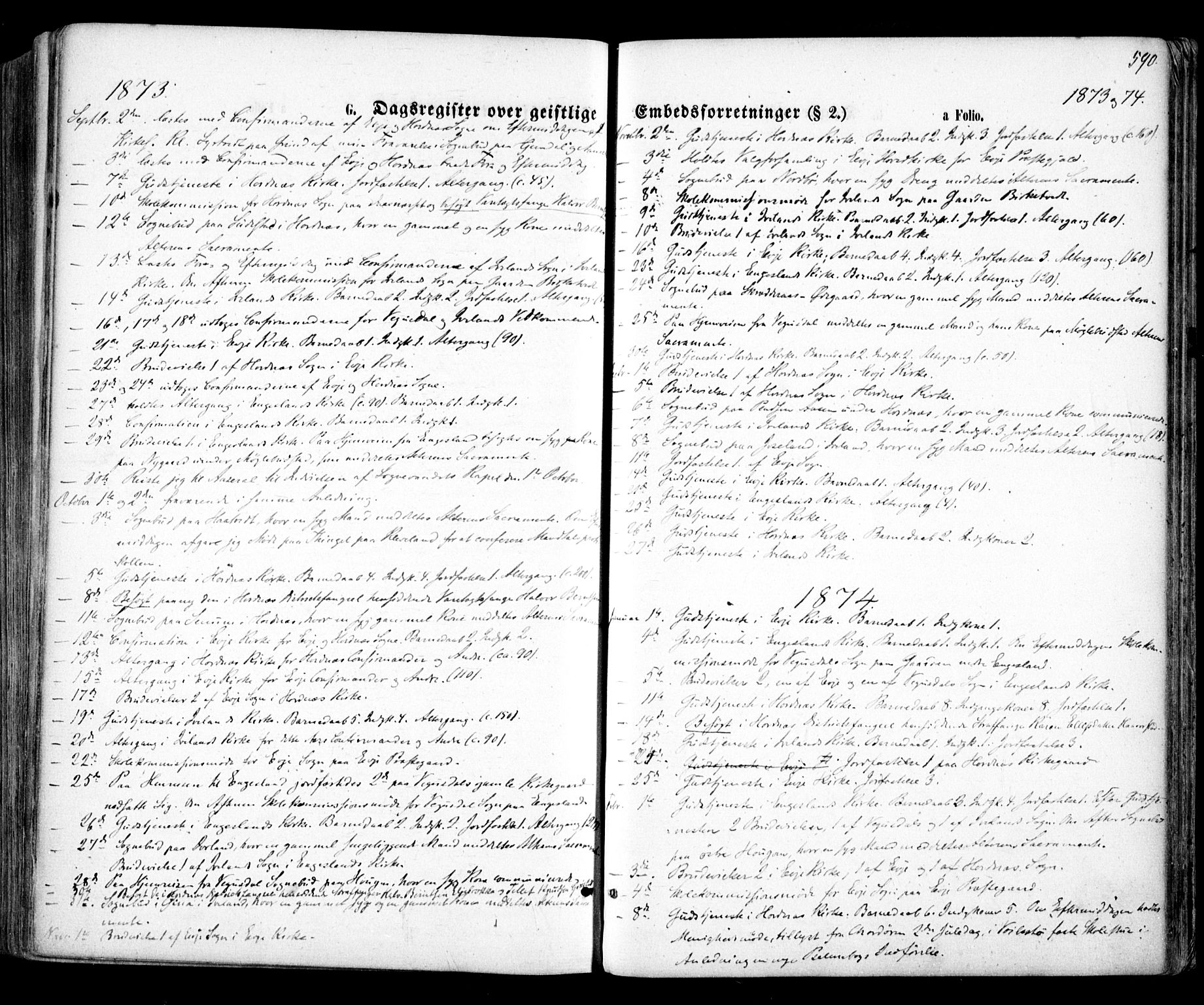 Evje sokneprestkontor, AV/SAK-1111-0008/F/Fa/Faa/L0006: Parish register (official) no. A 6, 1866-1884, p. 590