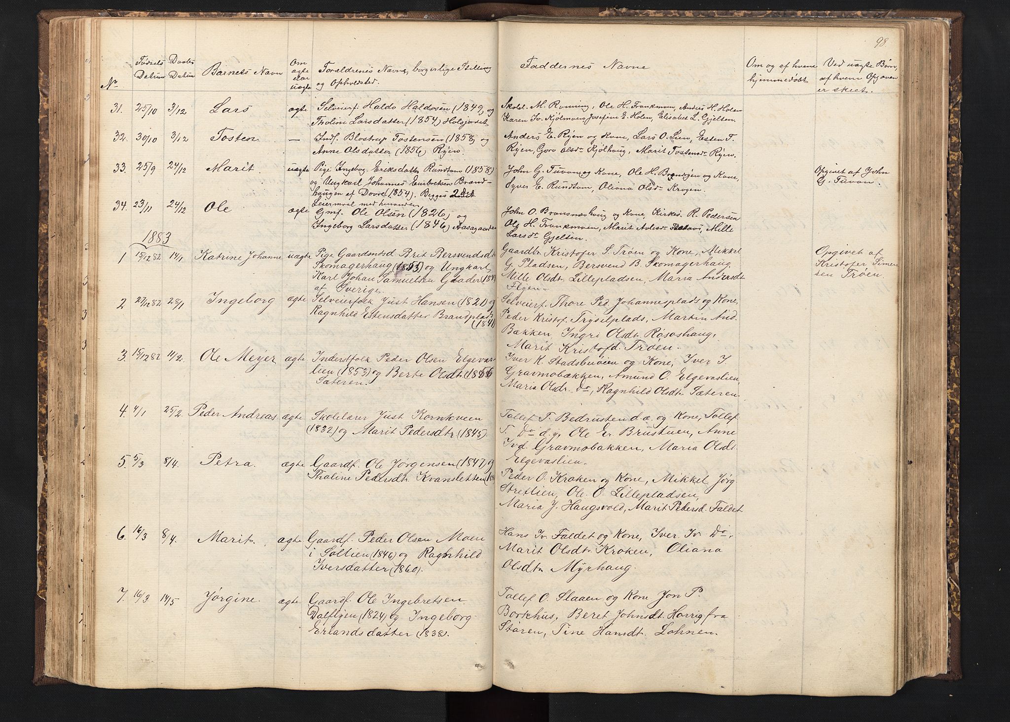 Alvdal prestekontor, SAH/PREST-060/H/Ha/Hab/L0001: Parish register (copy) no. 1, 1857-1893, p. 98