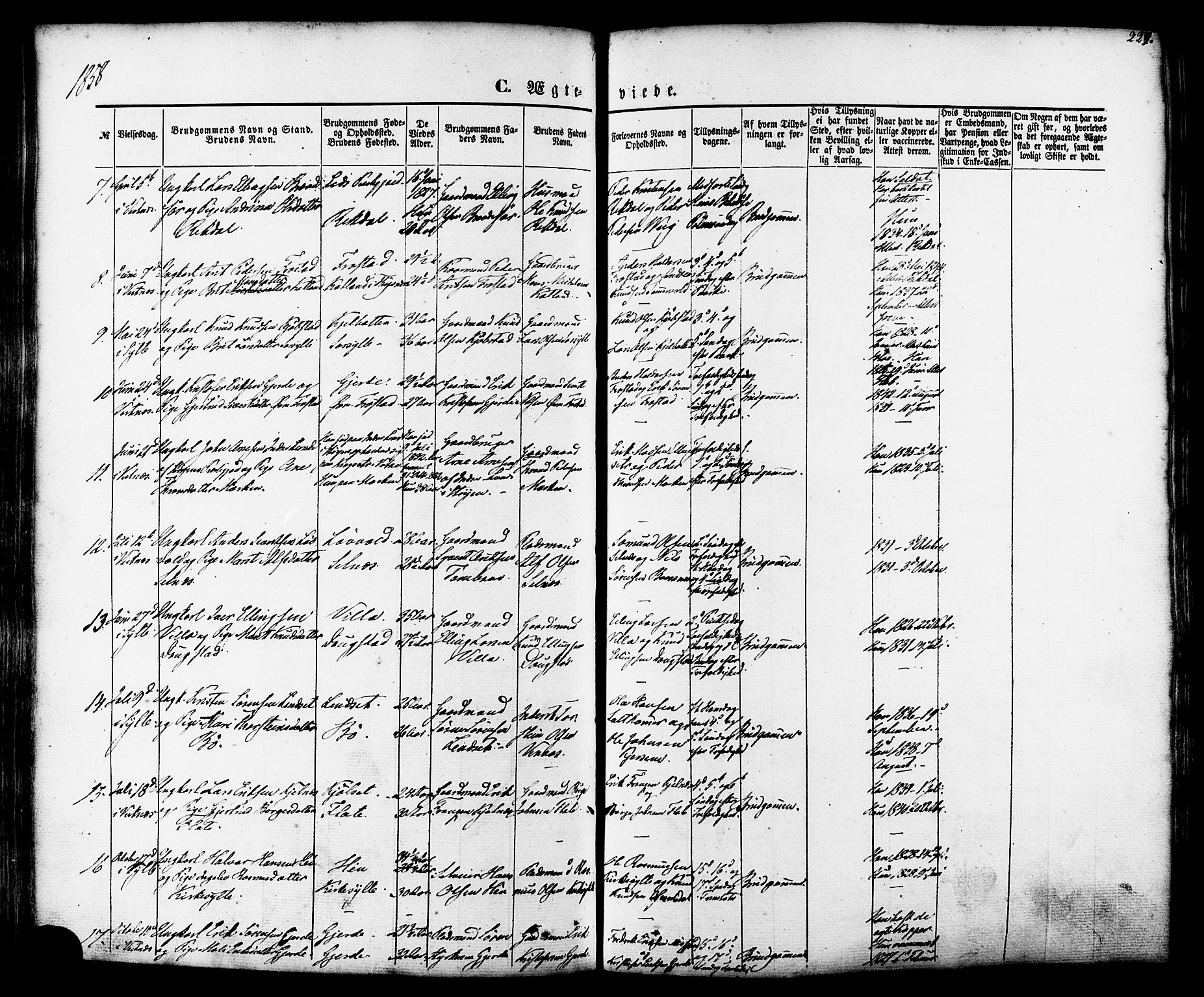 Ministerialprotokoller, klokkerbøker og fødselsregistre - Møre og Romsdal, SAT/A-1454/539/L0529: Parish register (official) no. 539A02, 1848-1872, p. 229