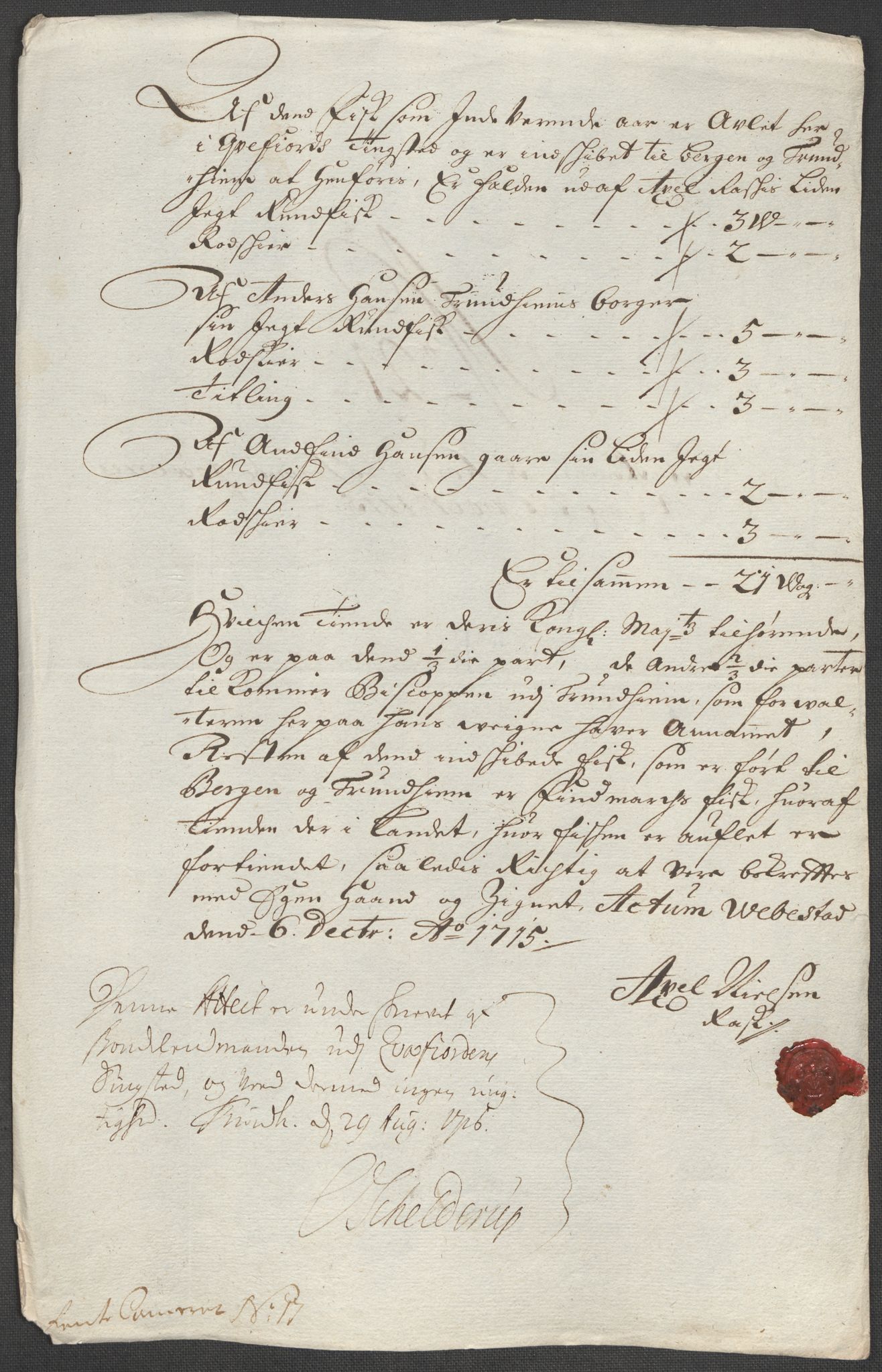 Rentekammeret inntil 1814, Reviderte regnskaper, Fogderegnskap, AV/RA-EA-4092/R68/L4761: Fogderegnskap Senja og Troms, 1715, p. 129