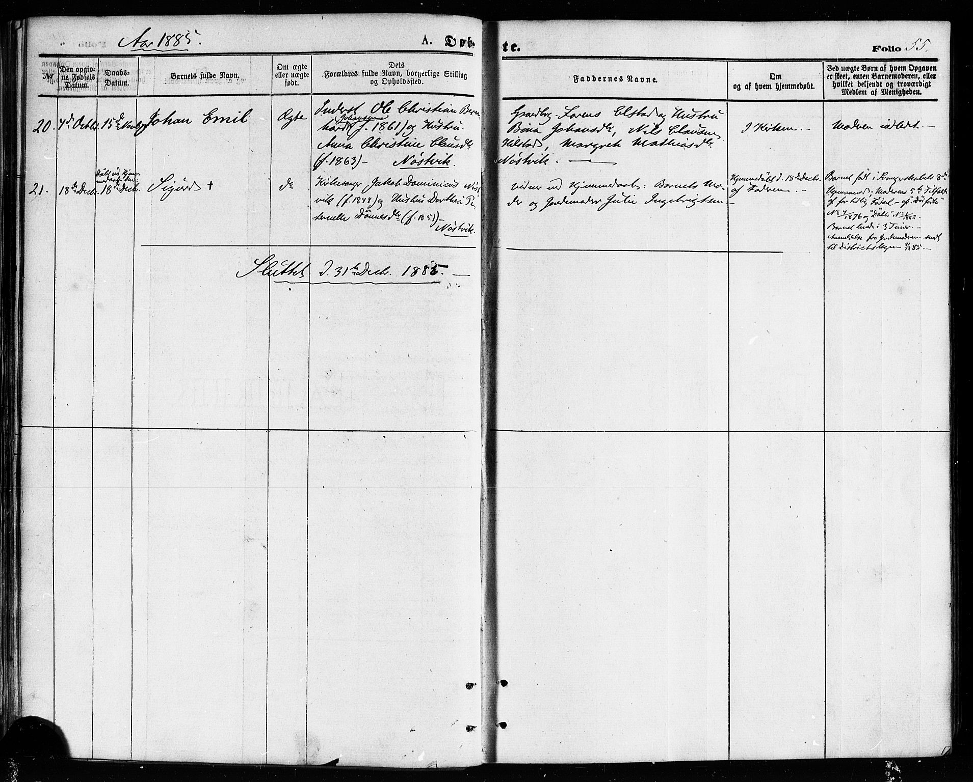 Ministerialprotokoller, klokkerbøker og fødselsregistre - Nordland, AV/SAT-A-1459/814/L0225: Parish register (official) no. 814A06, 1875-1885, p. 55