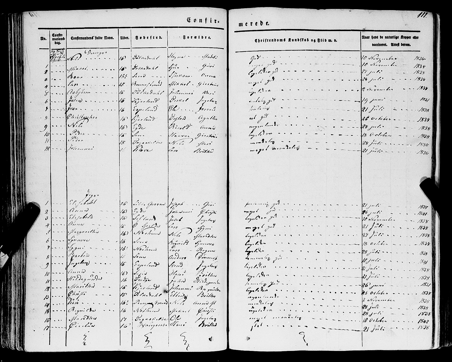 Ulvik sokneprestembete, AV/SAB-A-78801/H/Haa: Parish register (official) no. A 12, 1839-1853, p. 111