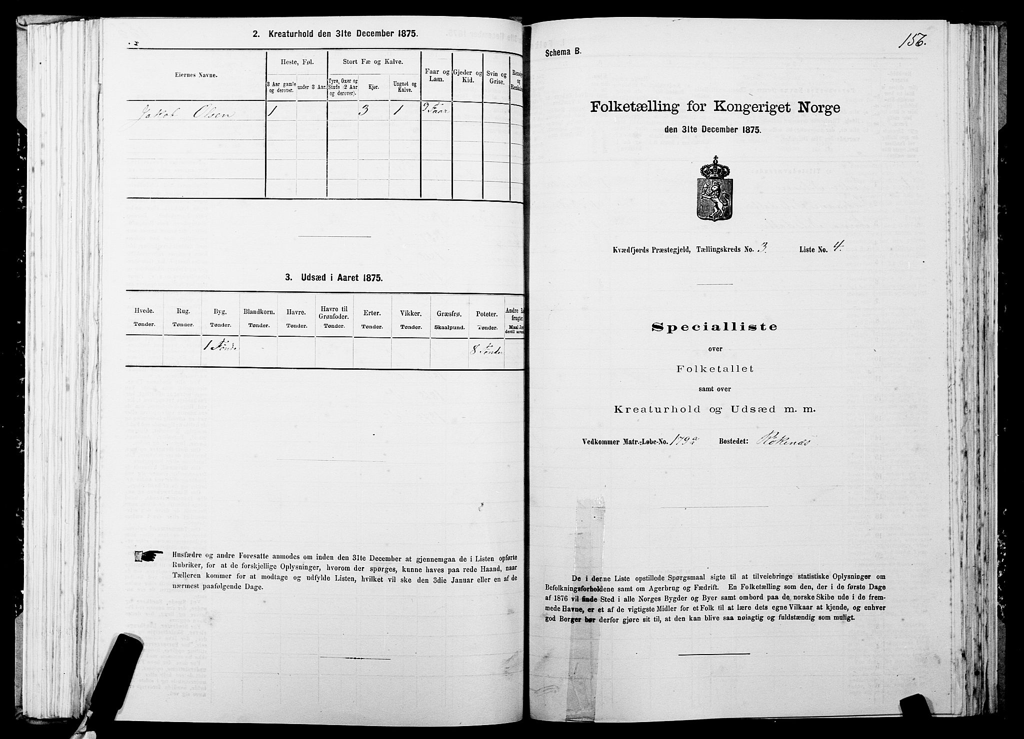 SATØ, 1875 census for 1911P Kvæfjord, 1875, p. 2156