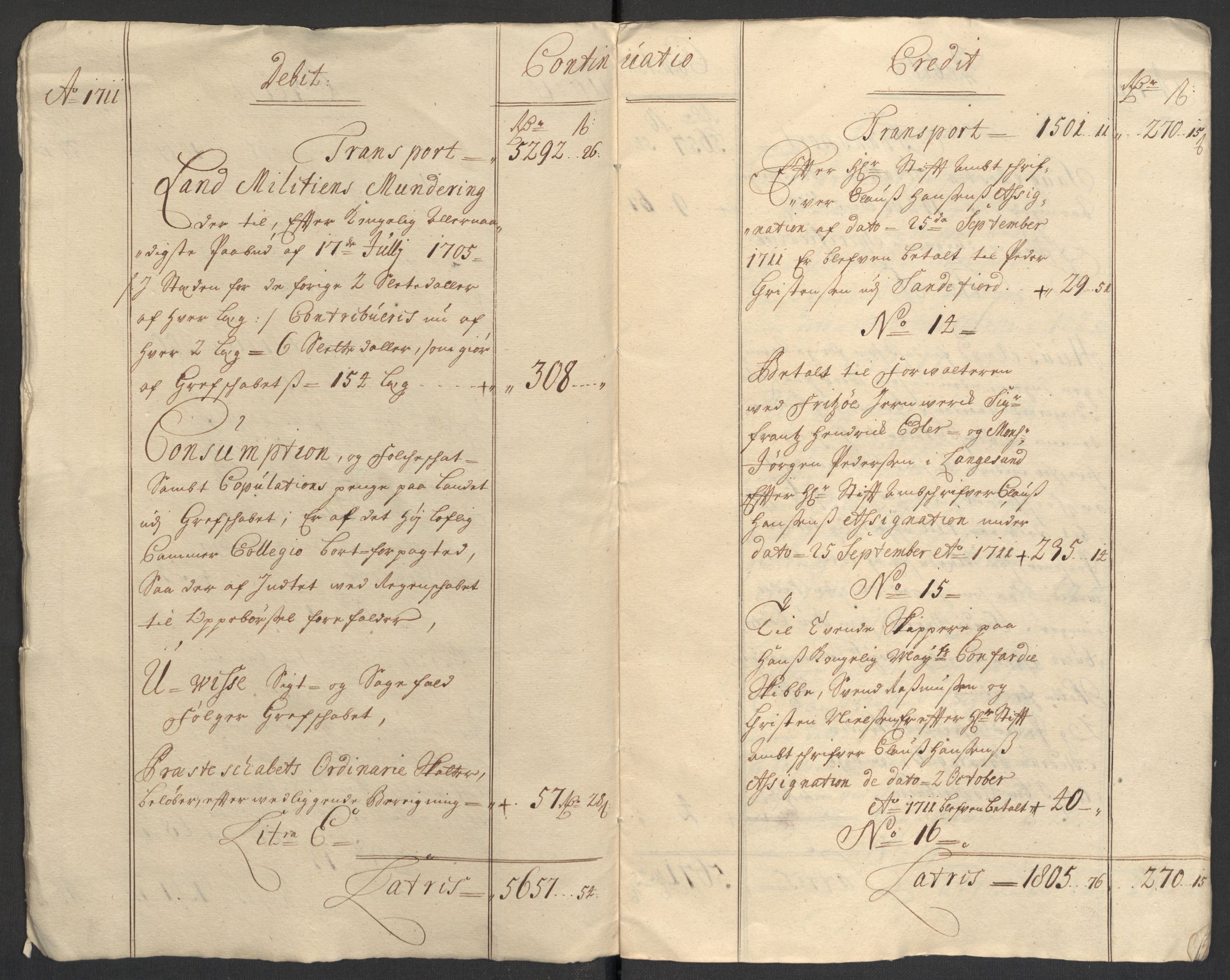 Rentekammeret inntil 1814, Reviderte regnskaper, Fogderegnskap, AV/RA-EA-4092/R33/L1983: Fogderegnskap Larvik grevskap, 1711, p. 9