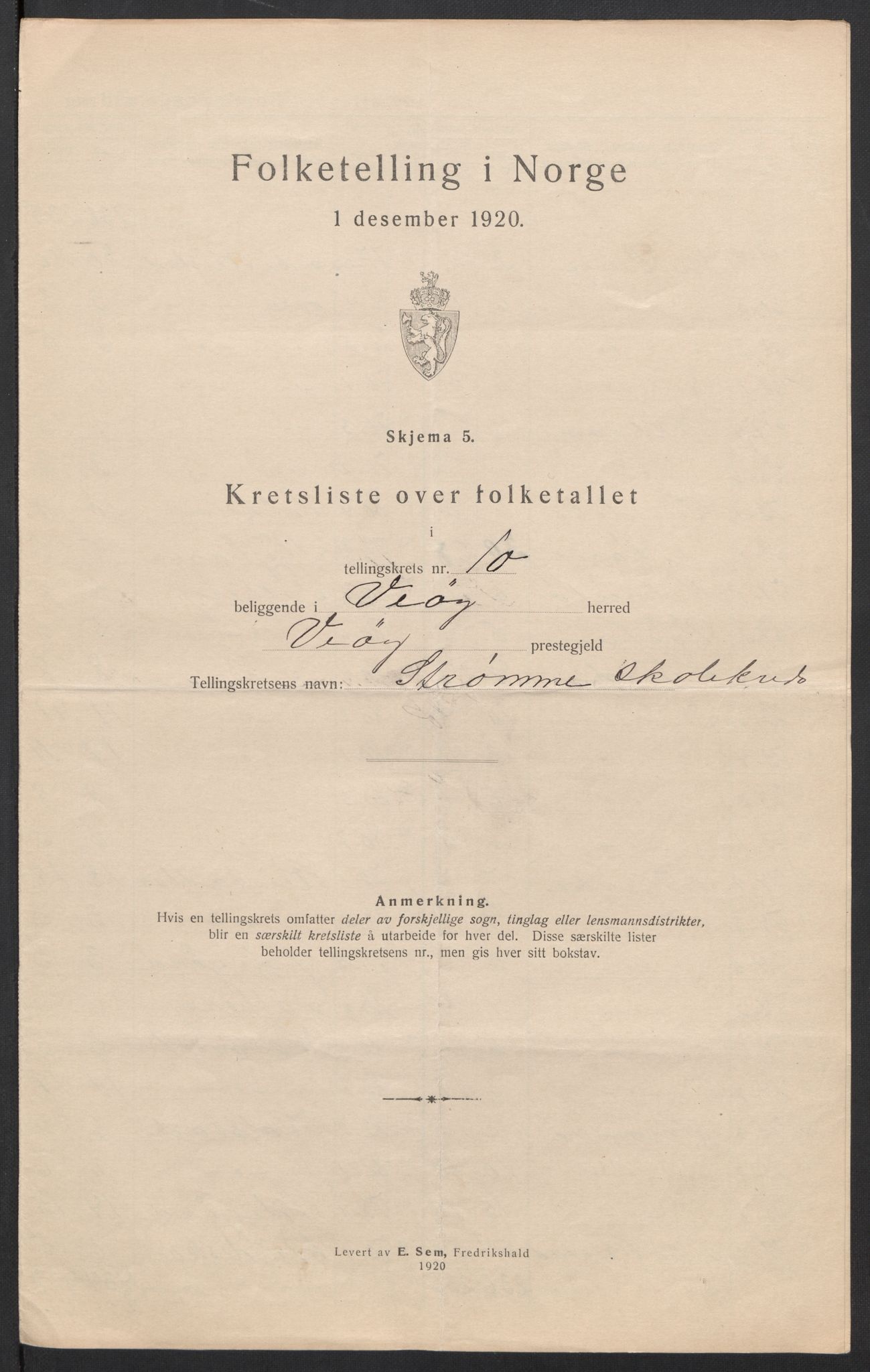 SAT, 1920 census for Veøy, 1920, p. 33