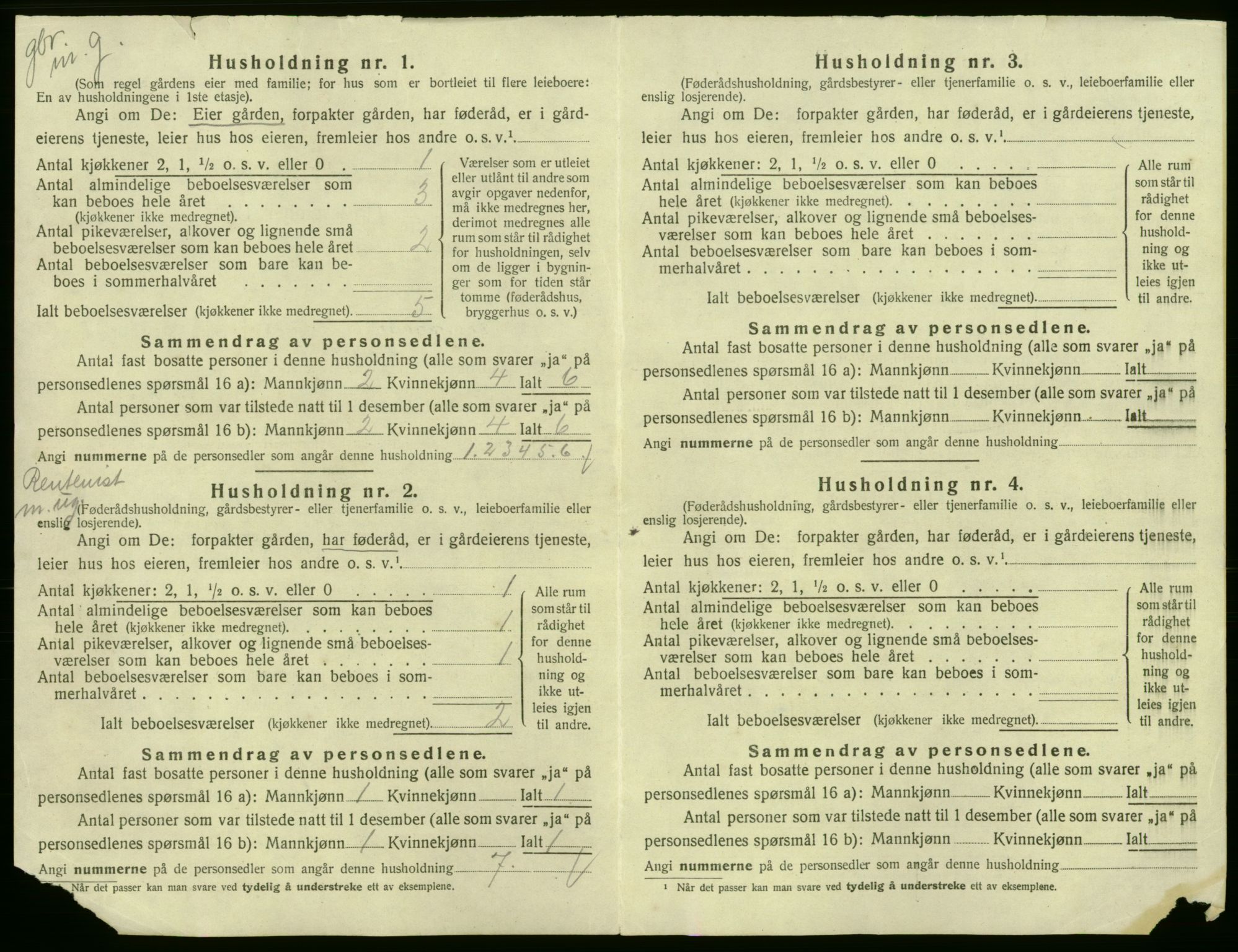 SAB, 1920 census for Ullensvang, 1920, p. 33