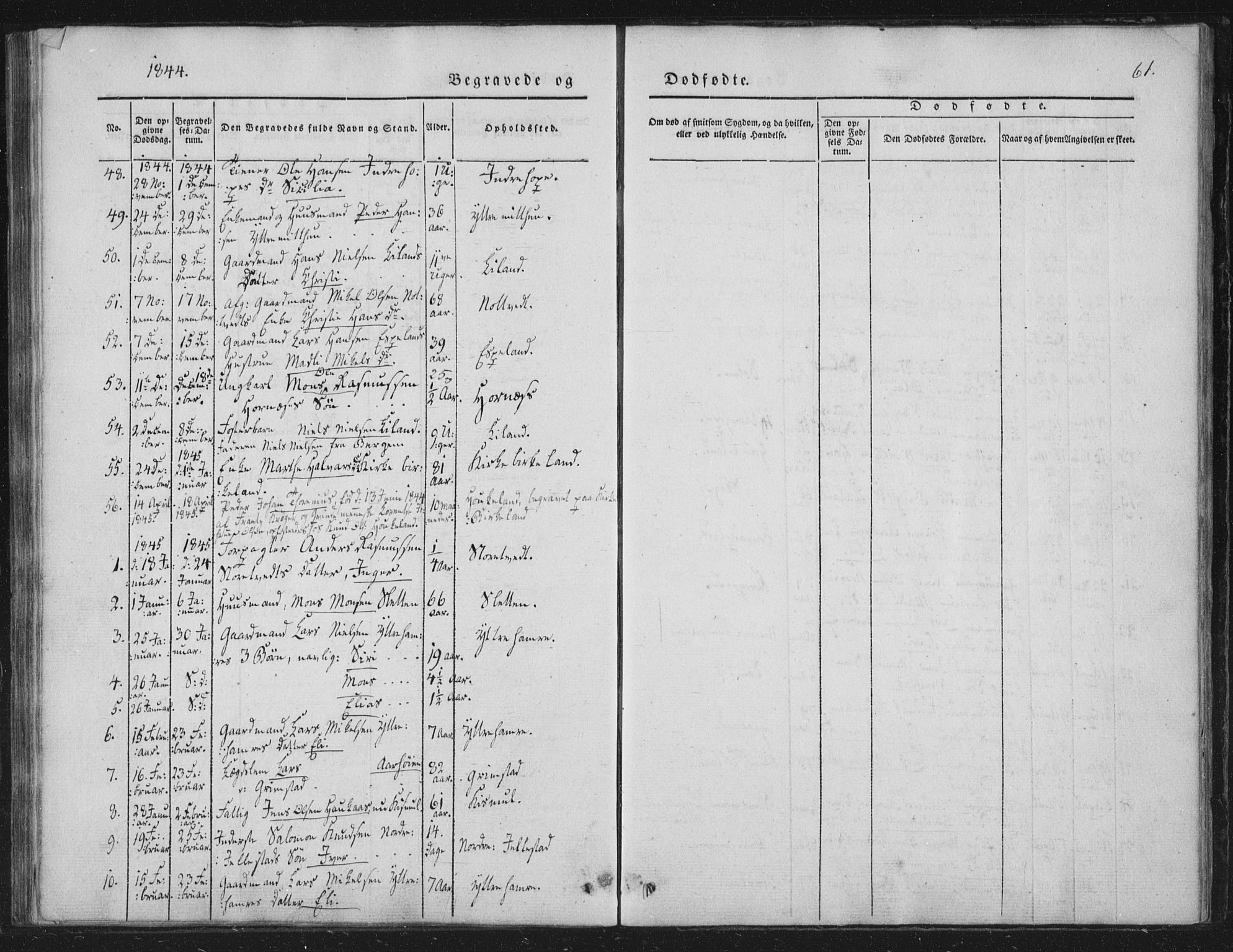 Fana Sokneprestembete, AV/SAB-A-75101/H/Haa/Haaa/L0010: Parish register (official) no. A 10, 1841-1851, p. 61