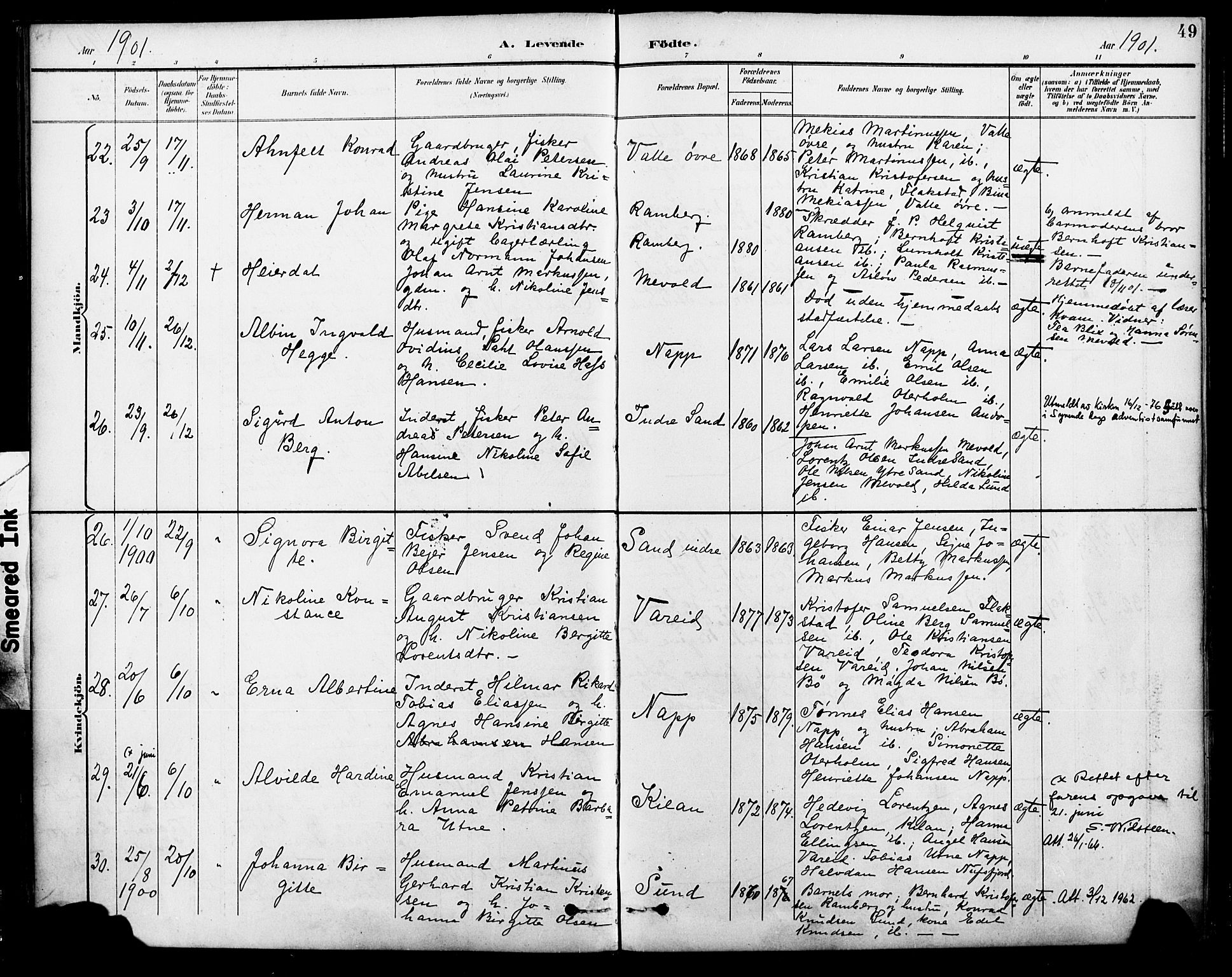 Ministerialprotokoller, klokkerbøker og fødselsregistre - Nordland, SAT/A-1459/885/L1205: Parish register (official) no. 885A06, 1892-1905, p. 49