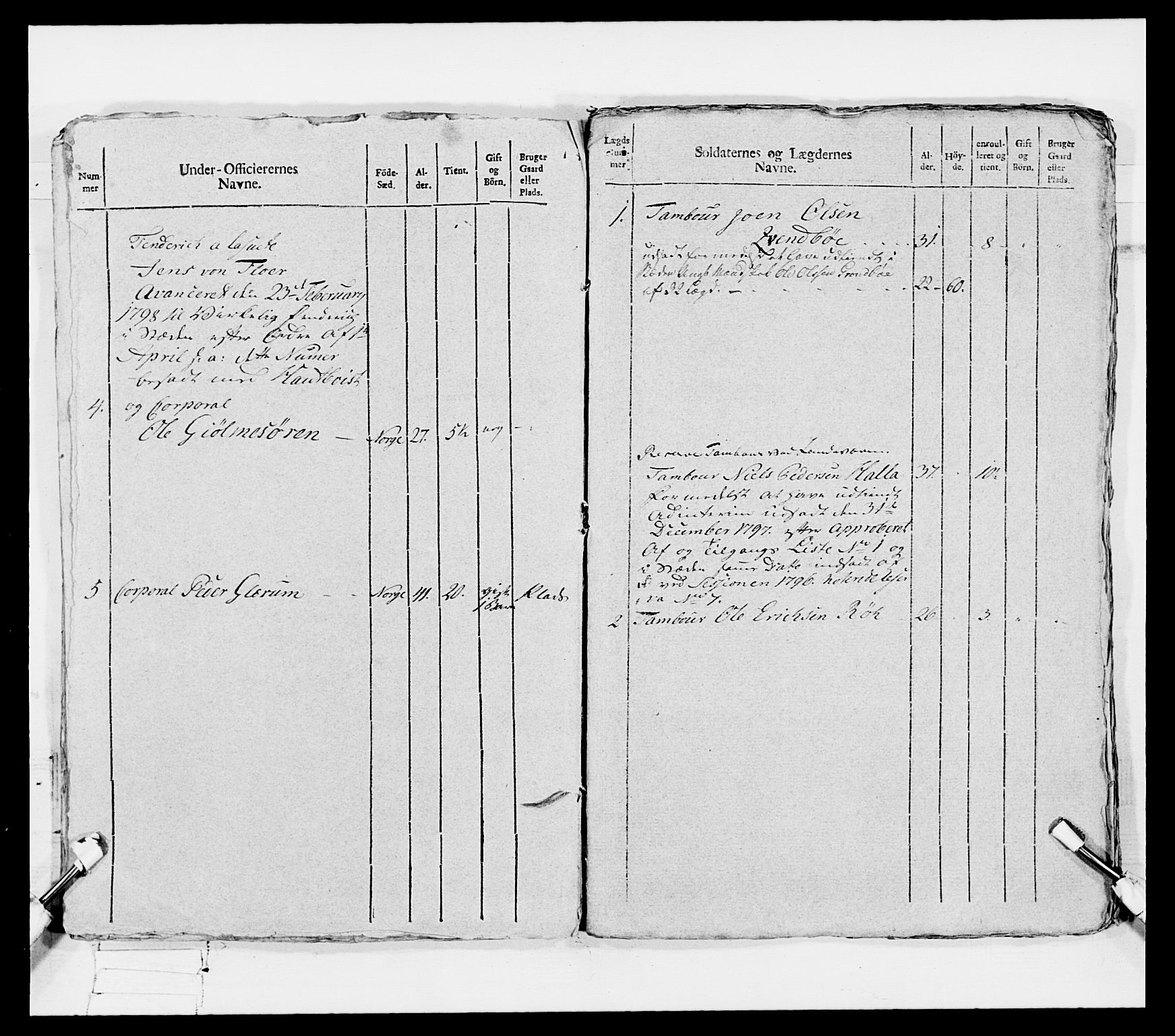 Generalitets- og kommissariatskollegiet, Det kongelige norske kommissariatskollegium, AV/RA-EA-5420/E/Eh/L0080: 2. Trondheimske nasjonale infanteriregiment, 1792-1800, p. 267