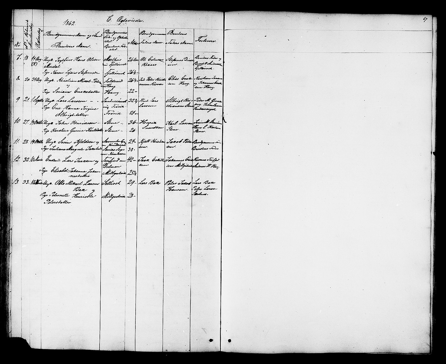 Ministerialprotokoller, klokkerbøker og fødselsregistre - Nord-Trøndelag, SAT/A-1458/788/L0695: Parish register (official) no. 788A02, 1843-1862, p. 67