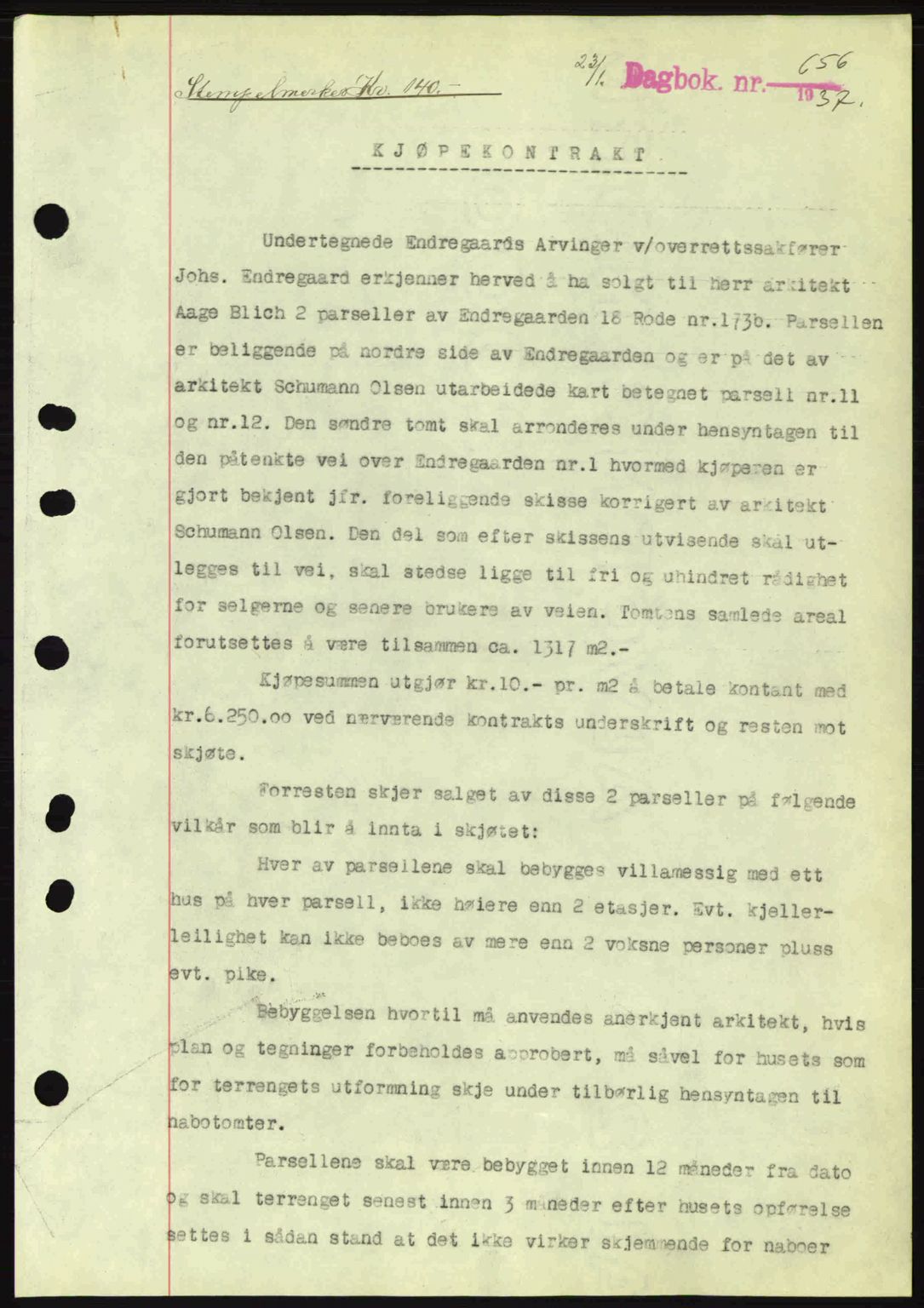 Byfogd og Byskriver i Bergen, SAB/A-3401/03/03Bc/L0004: Mortgage book no. A3-4, 1936-1937, Diary no: : 656/1937
