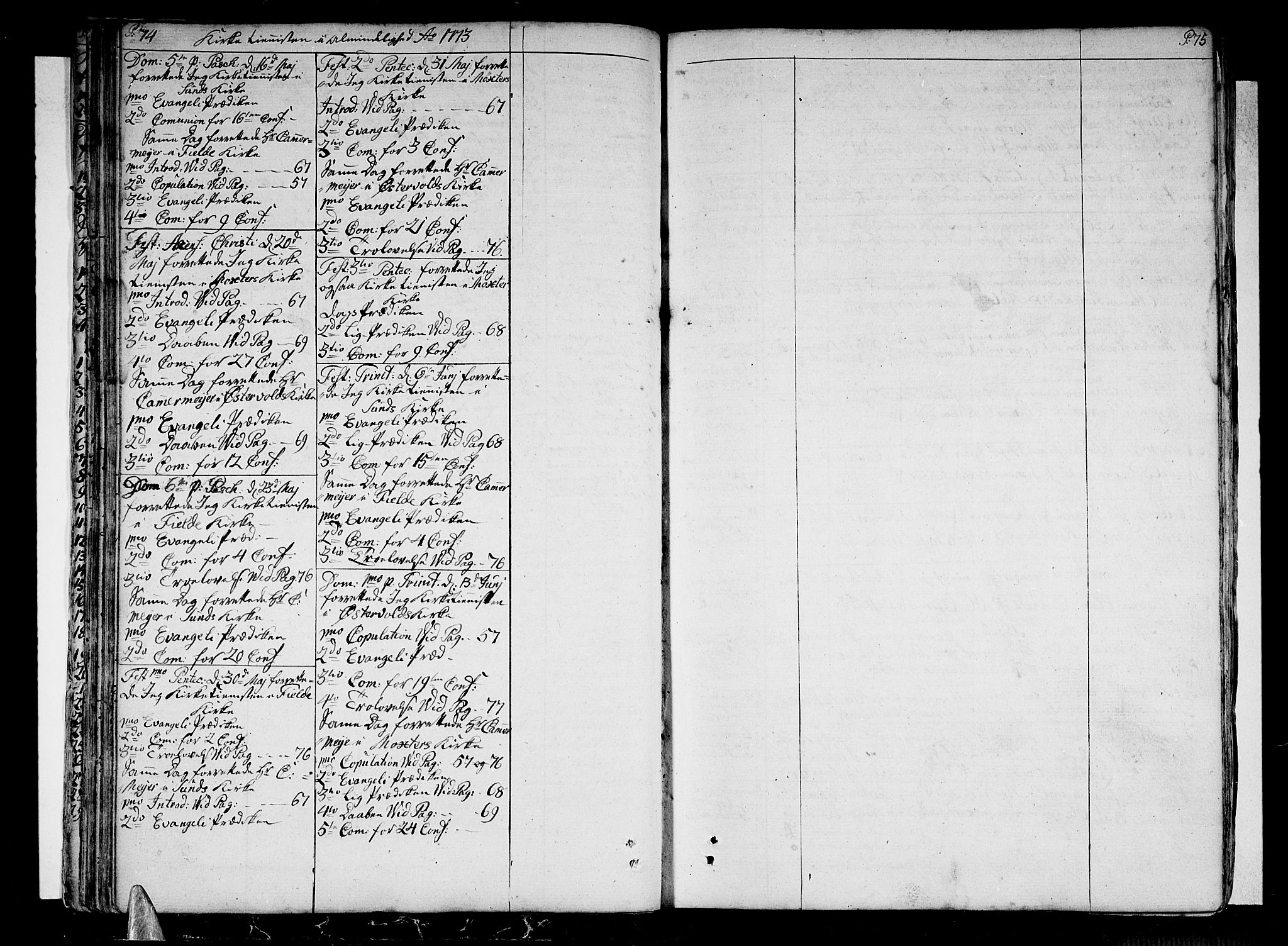 Sund sokneprestembete, AV/SAB-A-99930: Parish register (official) no. A 5, 1770-1795, p. 74-75