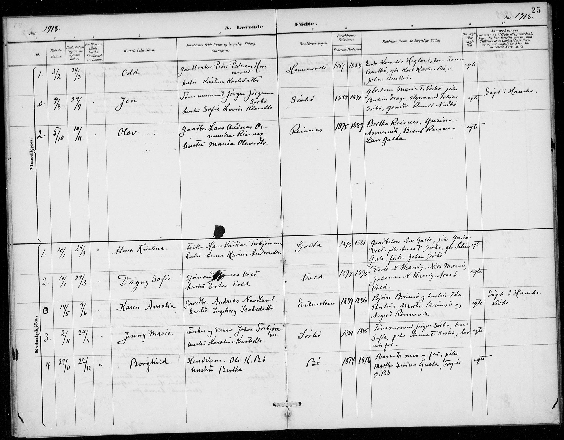 Rennesøy sokneprestkontor, AV/SAST-A -101827/H/Ha/Haa/L0016: Parish register (official) no. A 16, 1891-1924, p. 25