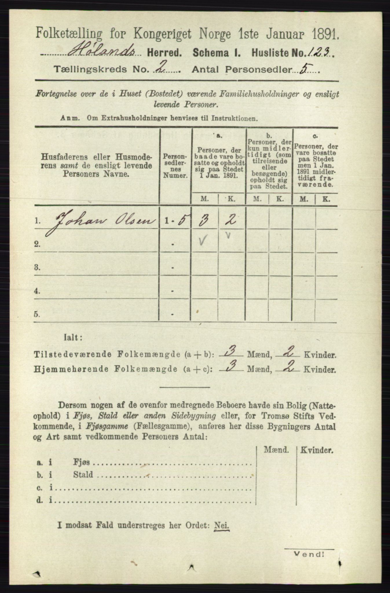 RA, 1891 census for 0221 Høland, 1891, p. 929